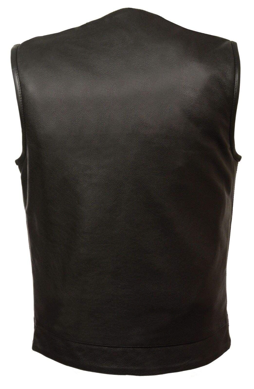 Milwaukee Leather Men's Motorcycle Vest - SOA Style Biker Jacket with Gun Pockets & Zipper Closure (Large) | Perfect for Riding, Motorcycle Clubs & Biker Events