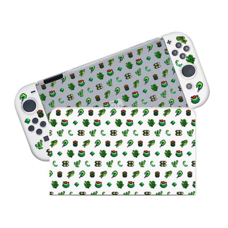 Premium Green Stardew Valley Themed Carrying Case for Nintendo Switch & OLED - Protective Travel Pouch for Gaming On-The-Go, School, or Commuting