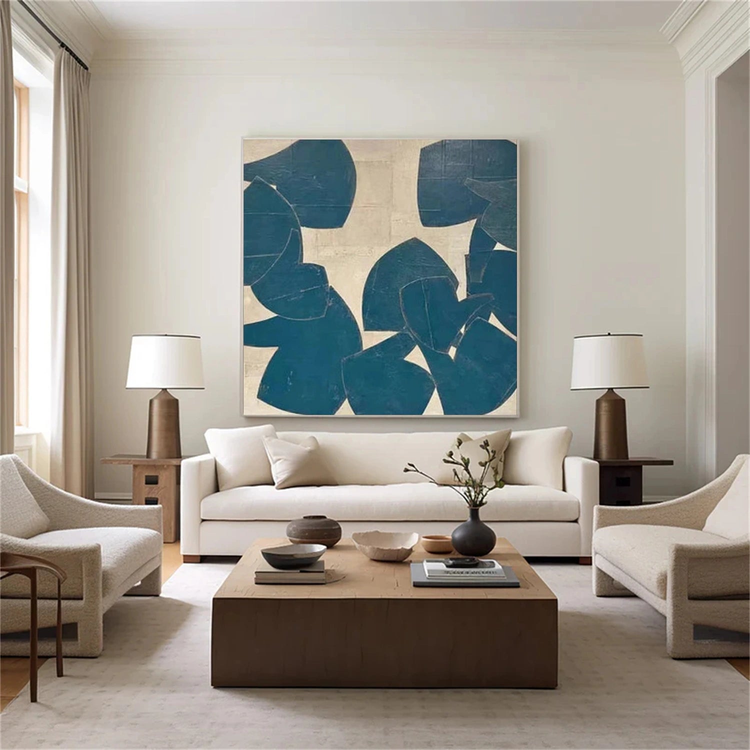 Abstract Painting #AB 420 - Modern Wall Art for Home & Office Decor | Handmade Canvas Artwork for Living Room, Bedroom & Office Spaces