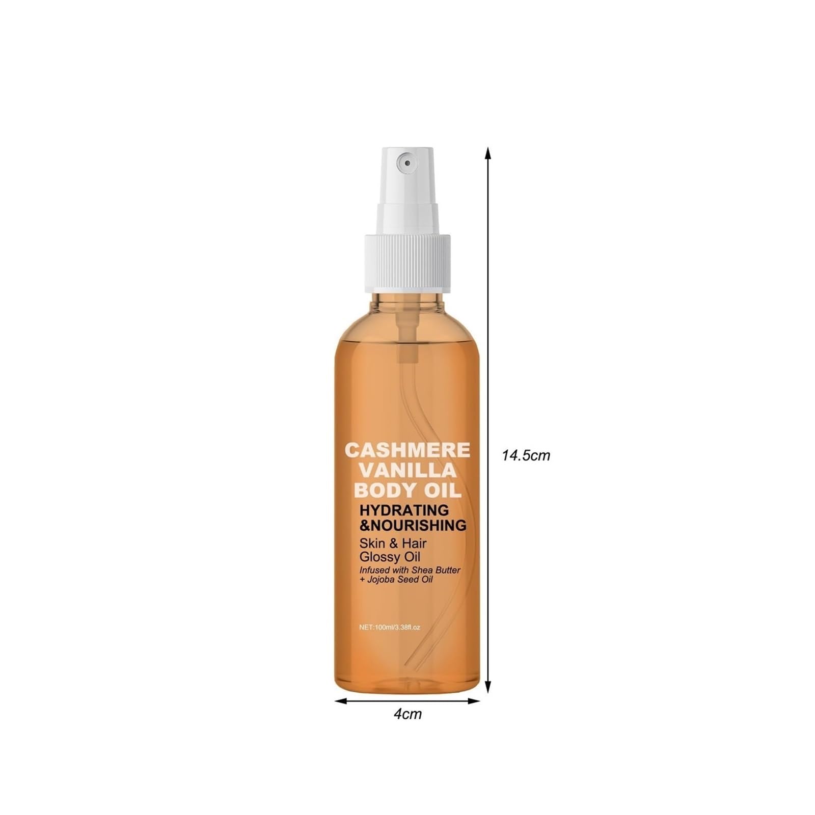 Premium French Vanilla Cashmere Body & Hair Oil - Hydrating, Firming & Nourishing for Skin & Hair Care - Perfect for Spa, Massage & Daily Moisturizing (1pc)
