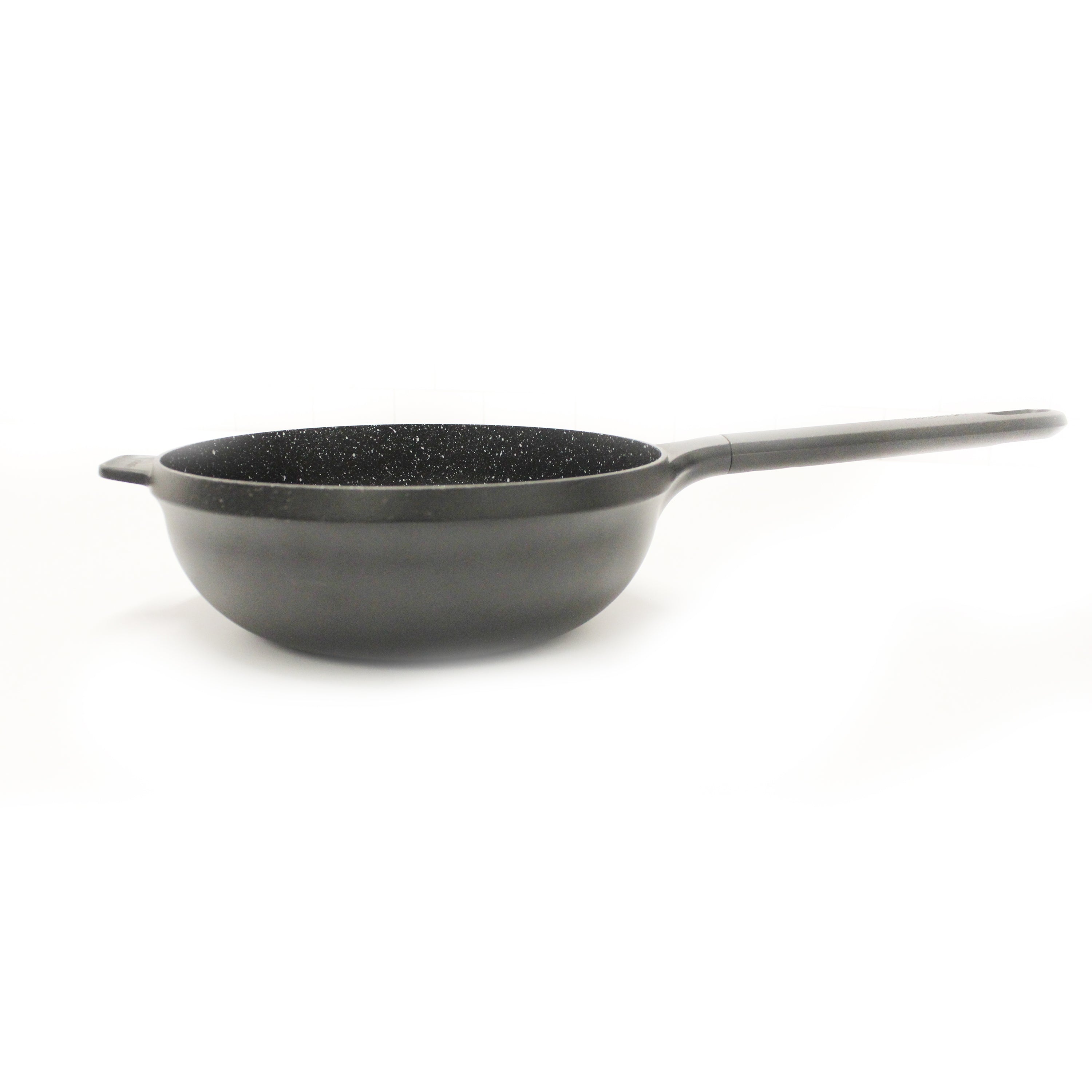BergHOFF GEM 10 Non-Stick Stir Fry Pan 3 Quart - Black Ceramic Coated Wok for Healthy Cooking, Perfect for Sauteing, Frying & Stir-Frying Asian Dishes at Home