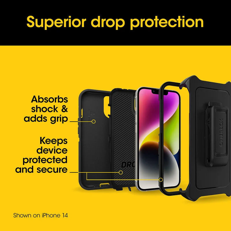 OtterBox Defender Series Case for iPhone 14 Plus - Rugged Protective Cover with Drop Protection | Perfect for Outdoor Adventures, Construction Work & Active Lifestyles