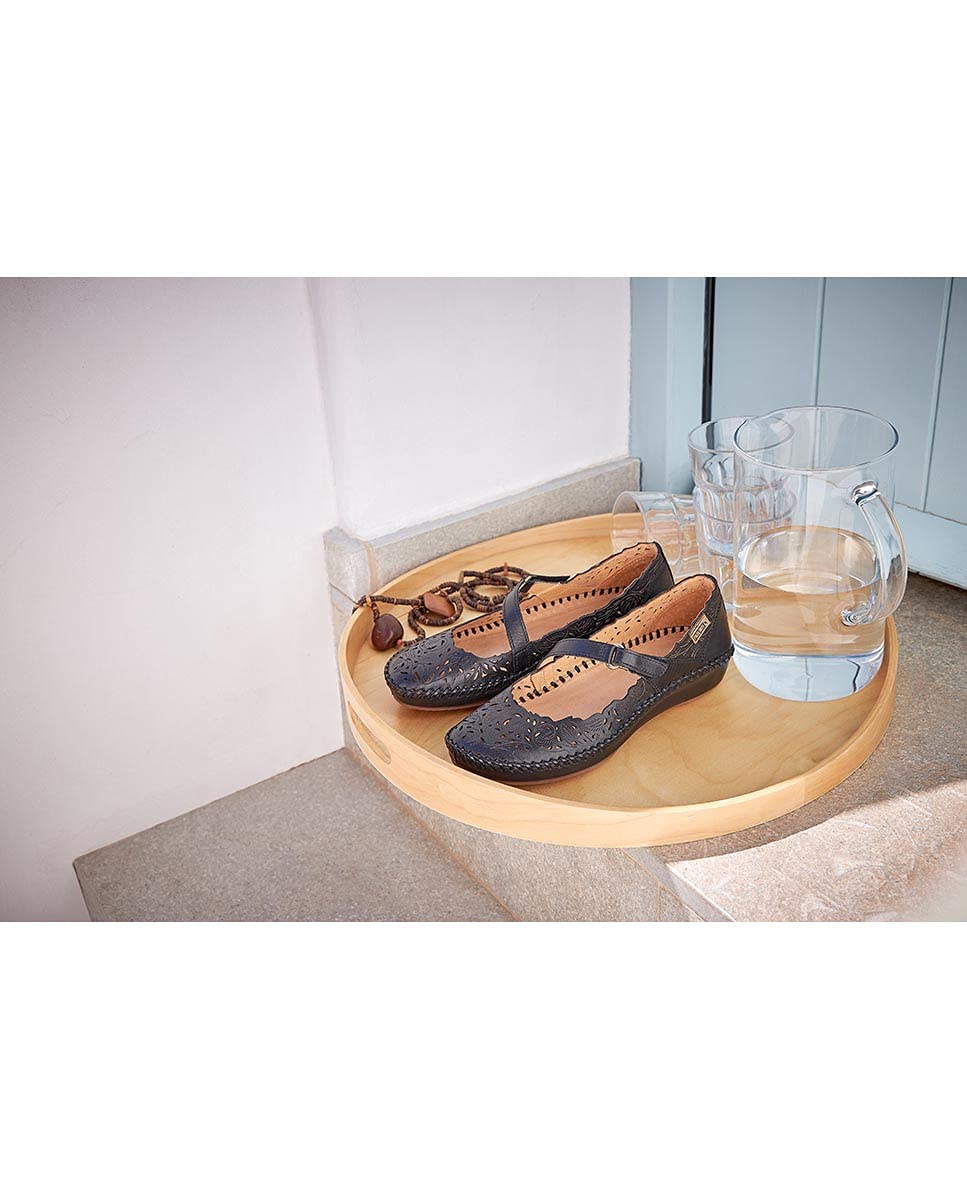 PIKOLINOS Women's Leather Ballerina Flats - Comfortable P. Vallarta Style Ballet Shoes for Work, Travel & Casual Wear