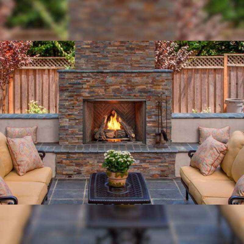 Majestic Courtyard 36 Inch Outdoor Vent-Free Gas Fireplace - Perfect for Patio, Deck, Backyard & Garden Heating