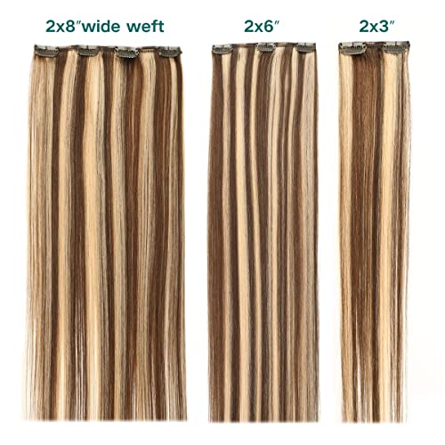 Premium Double Weft Clip-in Human Hair Extensions - 100% Remy Human Hair for Length & Volume | Perfect for Parties, Weddings & Everyday Styling
