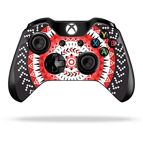 MightySkins Protective Skin Wrap Sticker for Microsoft Xbox One & One S Controller - Red Aztec Design | Durable, Customizable Gaming Accessory for Enhanced Grip & Style
