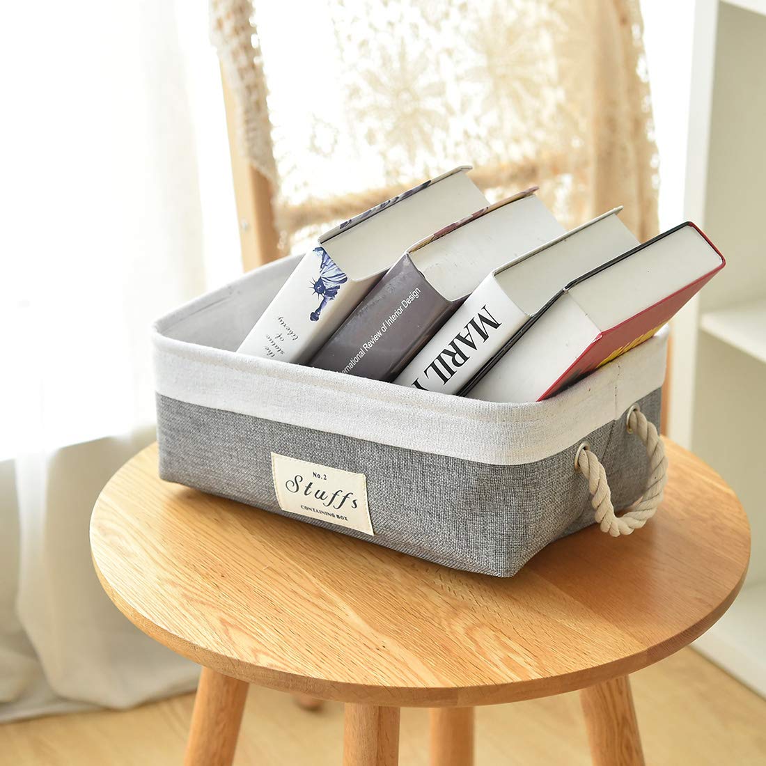 INough Collapsible Kids Toy Storage Box with Handles - Multi-Purpose Organizer for Dog Toys, Nursery Room & Playroom | Durable Toy Bin for Easy Organization in Kids' Bedroom, Living Room & Daycare
