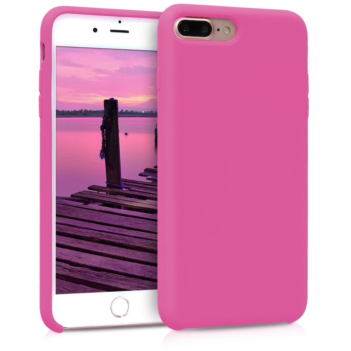 kwmobile Premium TPU Silicone Case for Apple iPhone 7 Plus/iPhone 8 Plus - Soft Protective Phone Cover in Carmine Rose | Perfect for Everyday Use, Work & Travel Protection