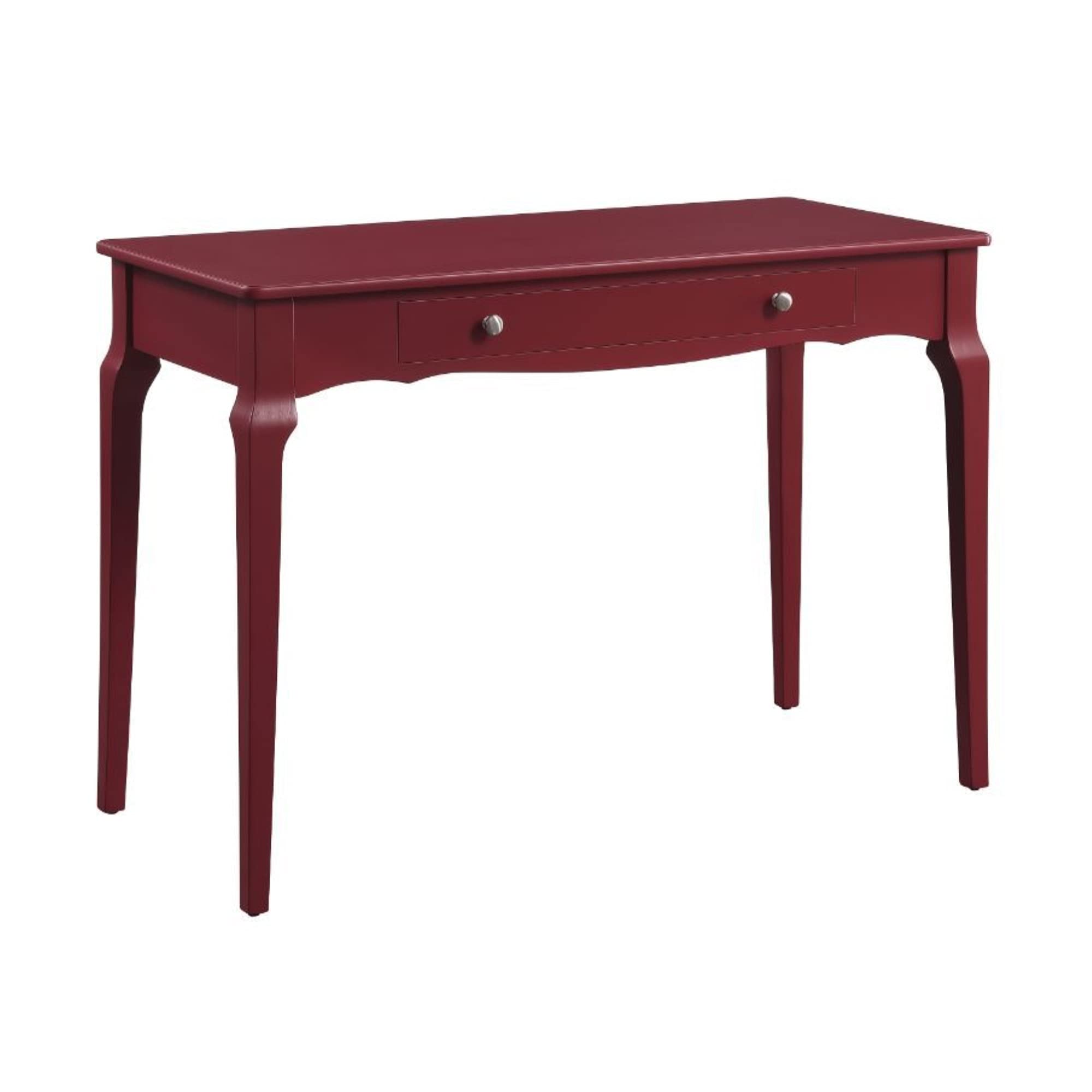 Ergonomic Writing Desk - Red Finish for Home Office