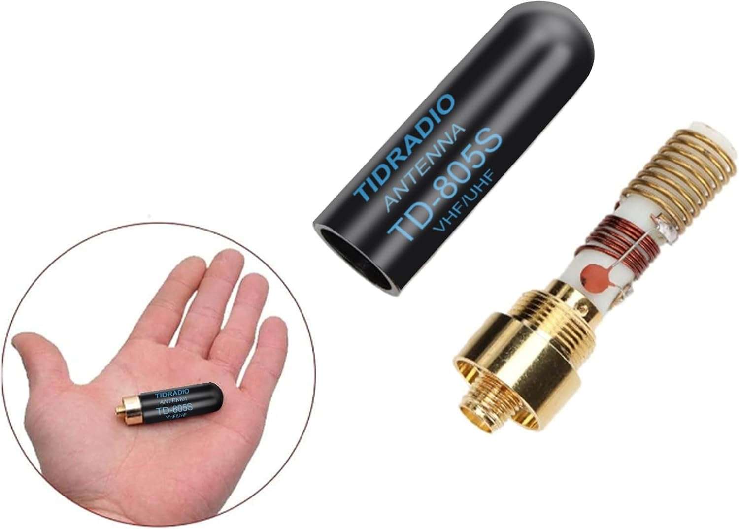 TD 805S Mini SMA F Antenna 2 Pack for Ham Radio - High Performance Dual Antennas for Baofeng UV-5R and Other Handheld Radios (Perfect for Outdoor Adventures, Emergency Communication & Hobbyist Use)