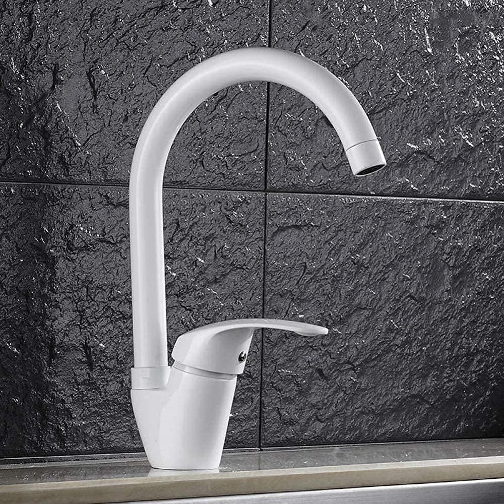 White Single Handle Bathroom Sink Faucet with Hot & Cold Water Mixer - Perfect for Modern Home, Hotel, and Office Washrooms
