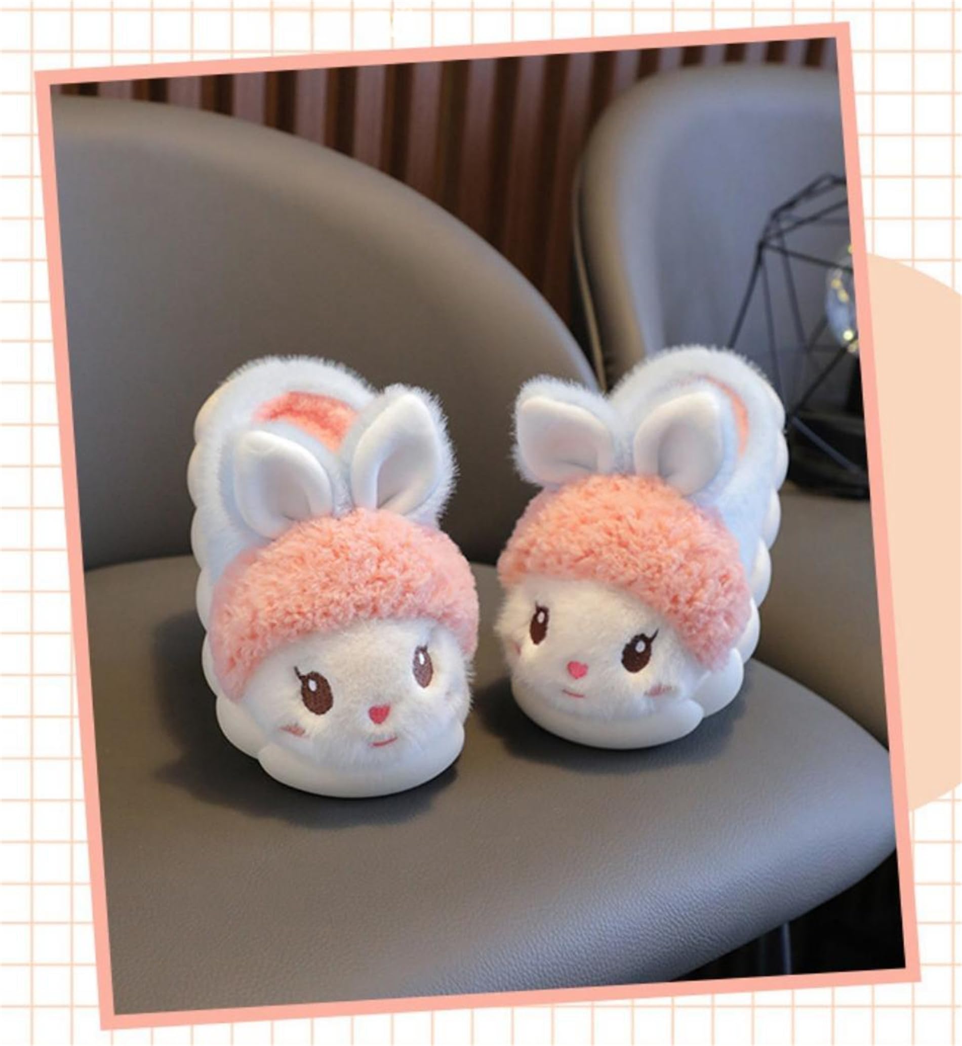 Women's Cute Rabbit Animal Slippers - Soft Warm Winter Plush Cotton House Shoes for Cozy Home & Indoor Use - Perfect Gift for Her