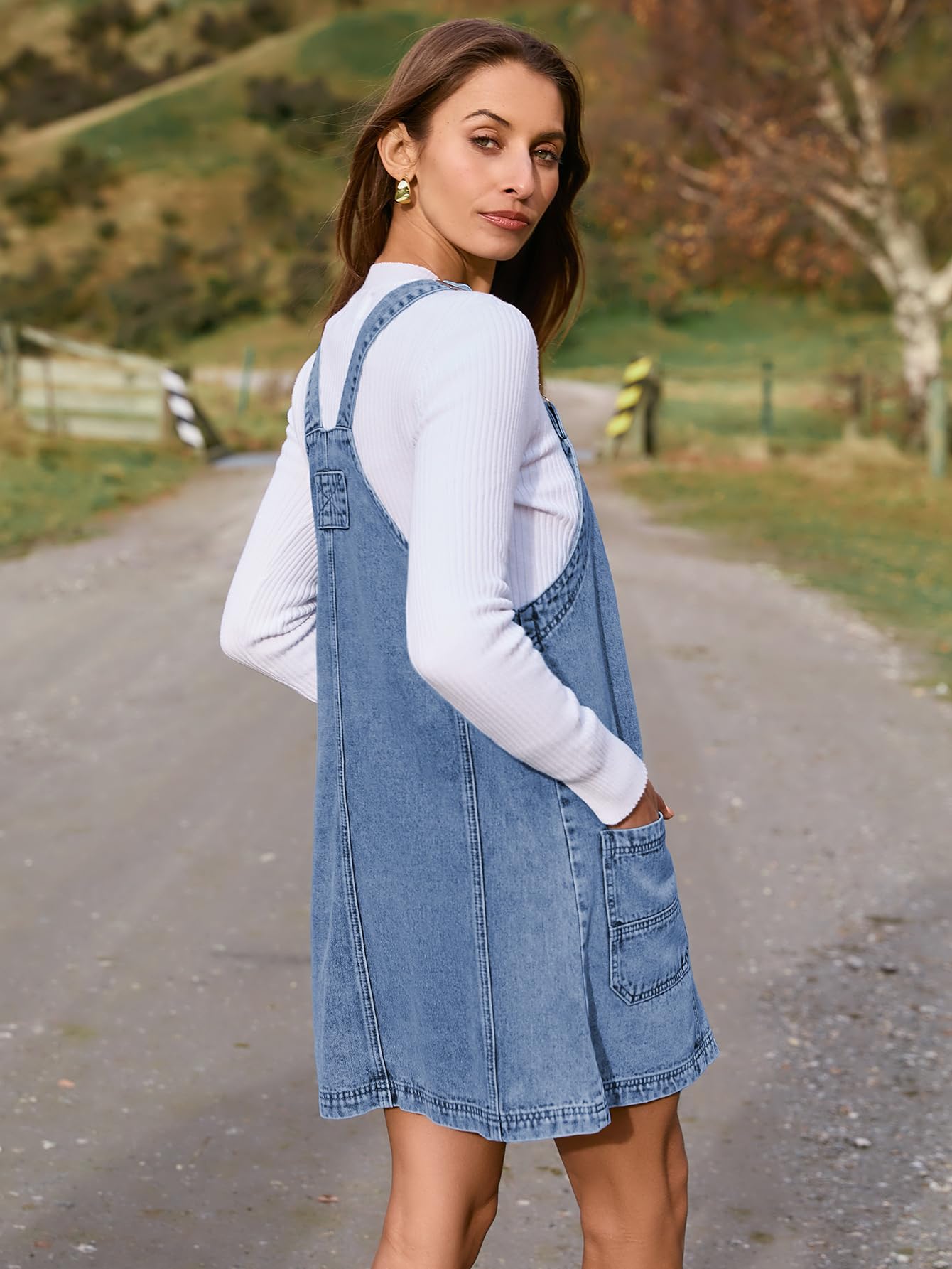 BerryGo Women's Denim Overalls - Sleeveless Romper Jumpsuit with Pockets | 2025 Fashion Pinafore Dress Shorts | Casual Summer Outfit for Beach, Shopping & Date Night