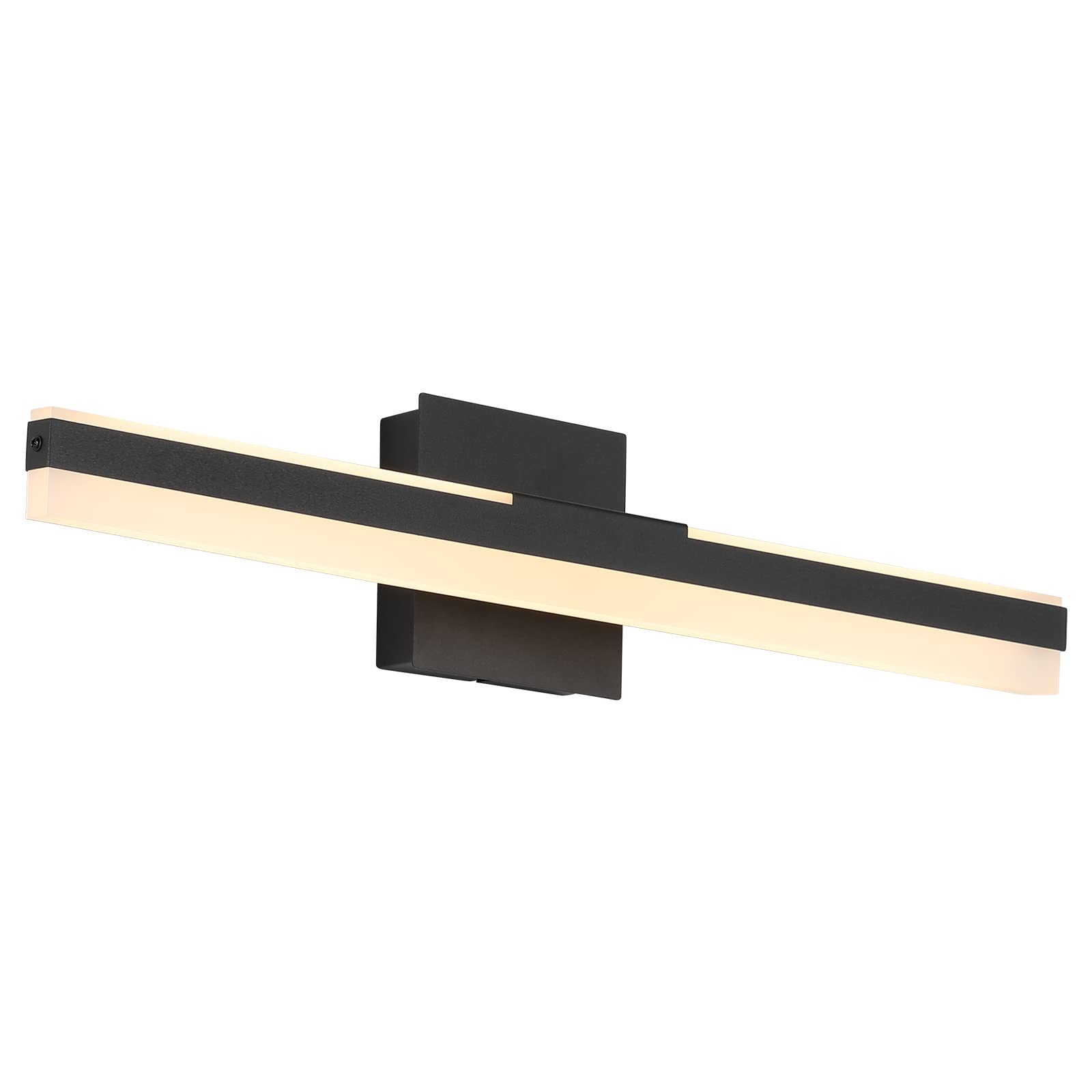 Joossnwell 23.62 Inch LED Vanity Mirror Light - 22W Modern Black Bathroom Light Fixture with 3000K Warm White Light - Perfect for Bathroom Makeup Vanity, Dressing Room & Over Mirror Lighting