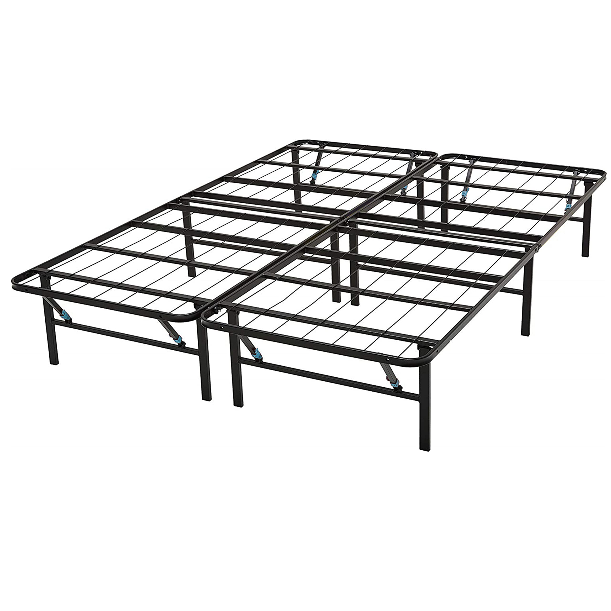 Steel Black Queen Size Platform Bed Frame - Heavy Duty Metal Foundation with Strong Support for Mattress, Perfect for Modern Bedroom & Guest Room