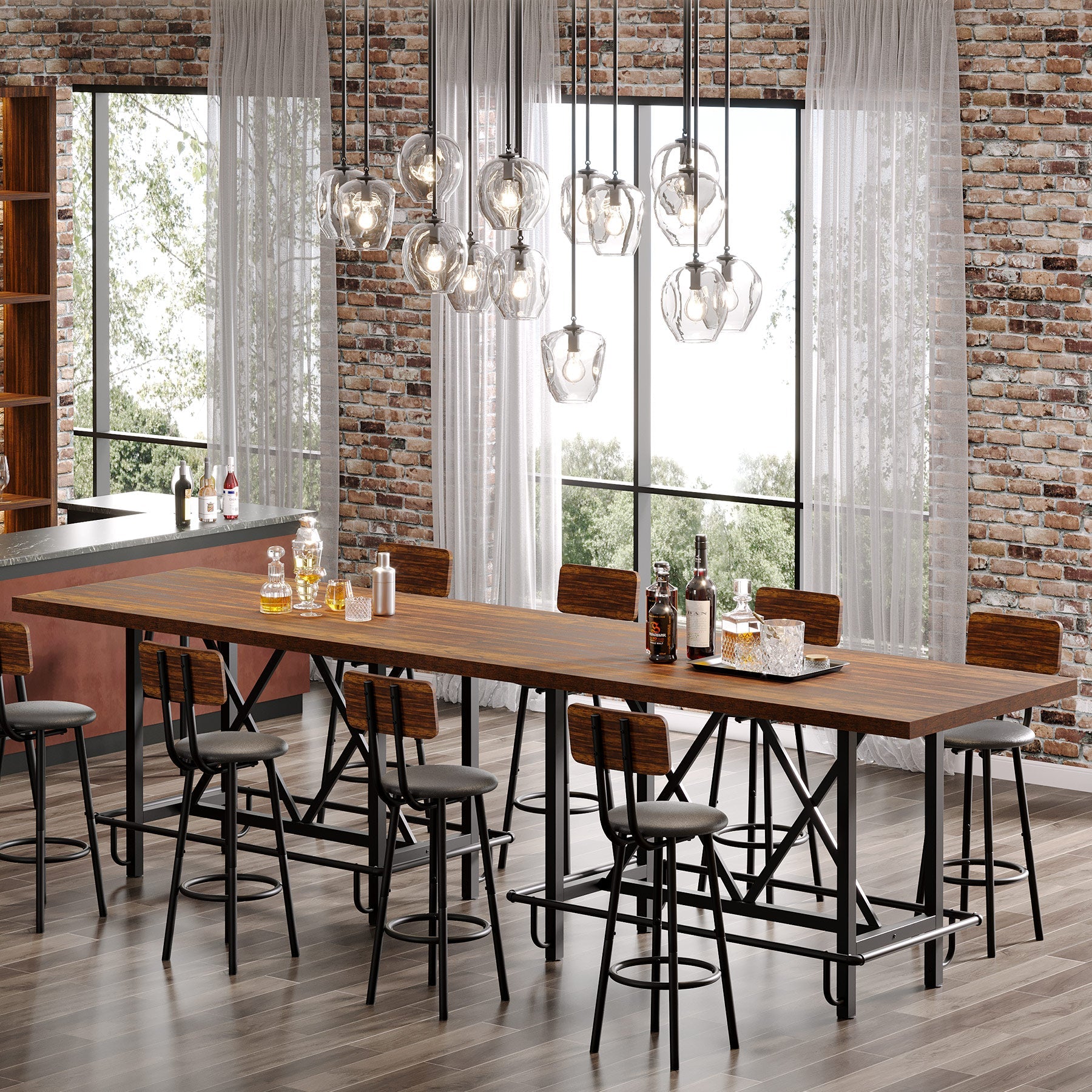 Farmhouse Pub Bar Counter Height Table - 62.99