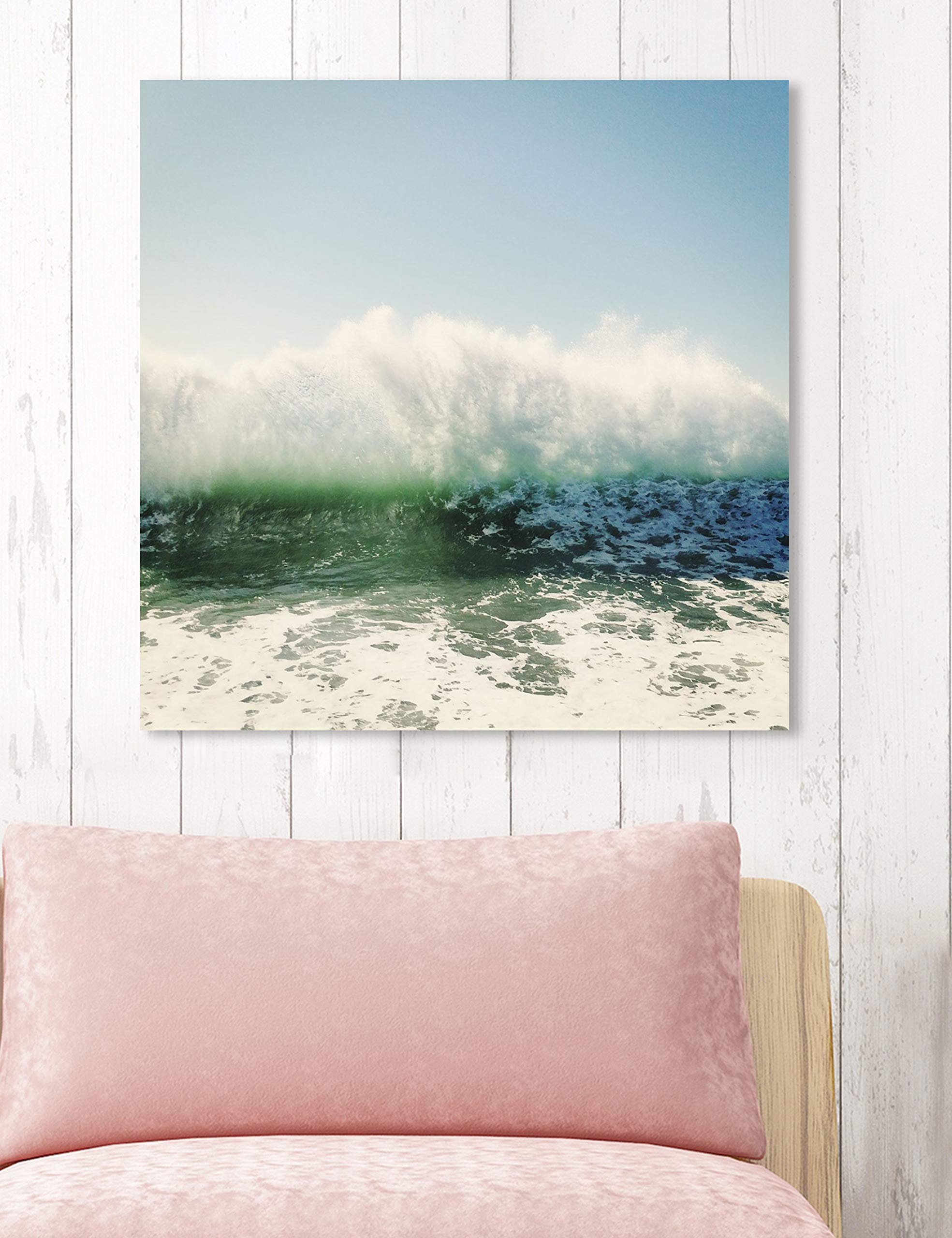 Oliver Gal Coastal Wall Art Canvas Print - 'Foam' Nautical Home Decor 24x24 Inches, Blue and Green Seascape Painting - Perfect for Beach House, Living Room or Office Wall Decor