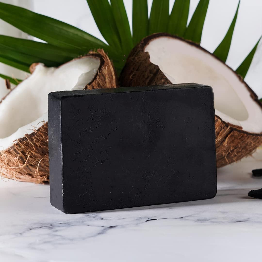 Charcoal Handmade Deep Cleansing Soap for Acne & Blackheads - Skin Brightening & Moisturizing with Aloe Vera | Ayurvedic Natural Face Wash (75g) | Perfect for Oily & Acne-Prone Skin Daily Care