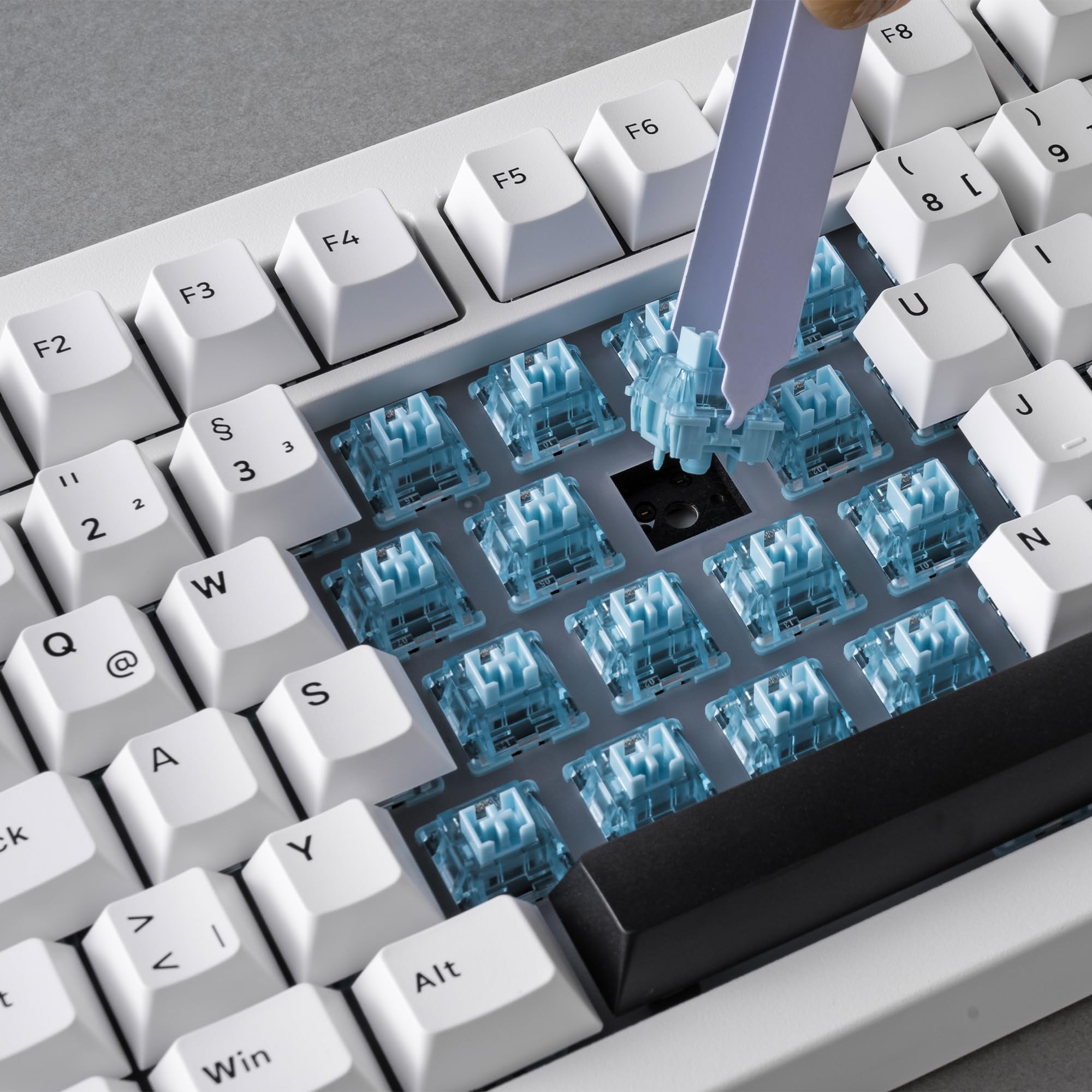 Akko 5075B Plus Mechanical Gaming Keyboard - 84 Key Gasket Mount, Multilingual ISO Layout, Programmable Rotary Knob, Hot-Swappable Tactile Switches, Cherry PBT Keycaps (Black & White) - Perfect for PC Gaming, Office Work & Typing Enthusiasts