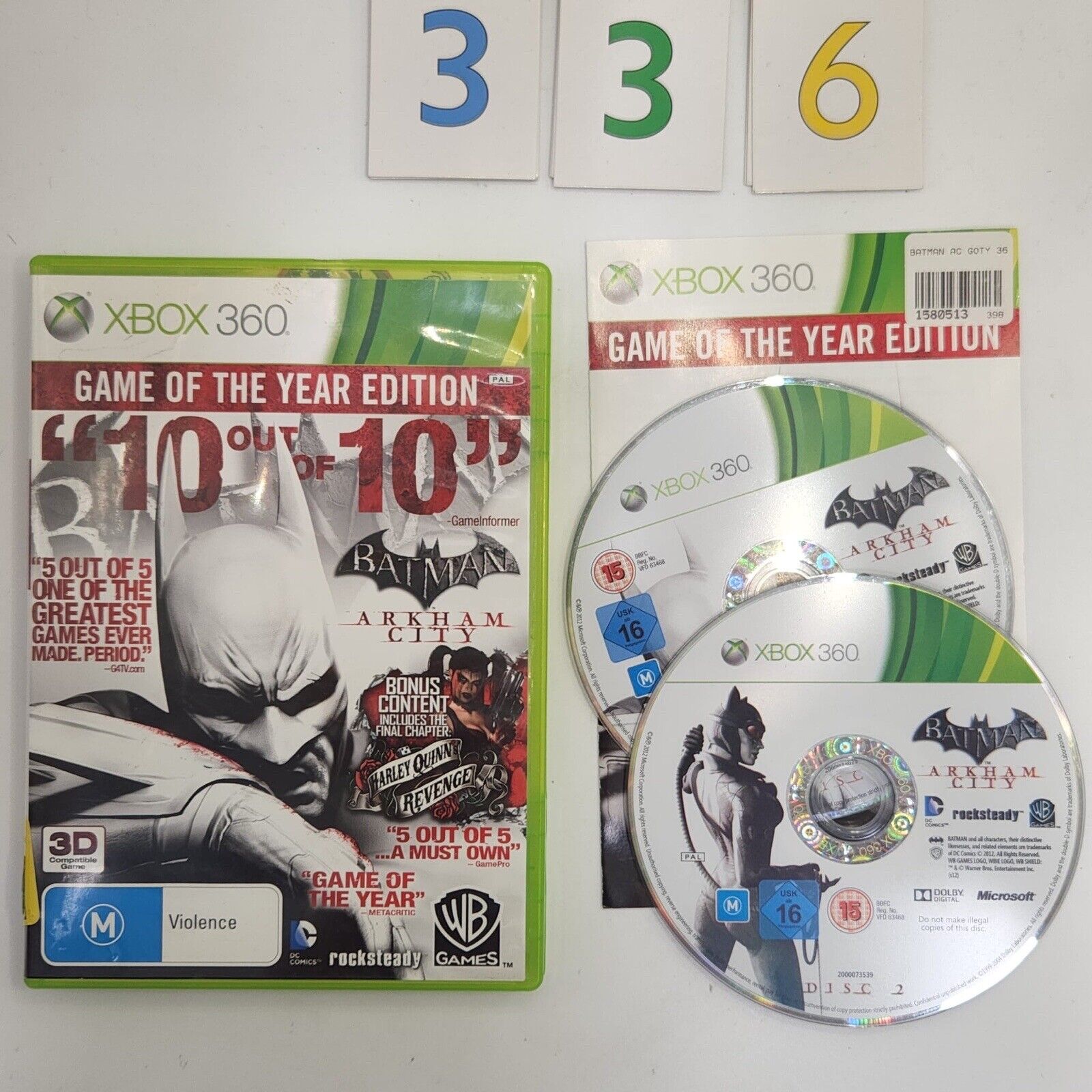 Batman Arkham City Game of The Year Edition - Xbox 360 Video Game with Manual (PAL) | Action-Adventure Superhero Game for Batman Fans | Perfect for Gaming Nights & Collectors