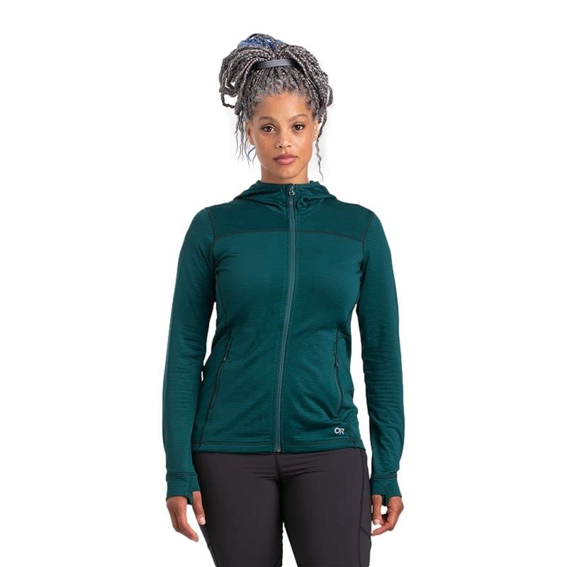 Outdoor Research Women's Vigor Full Zip Hoodie - Lightweight Fleece Jacket for Hiking, Camping & Outdoor Adventures - Water-Resistant & Breathable Activewear