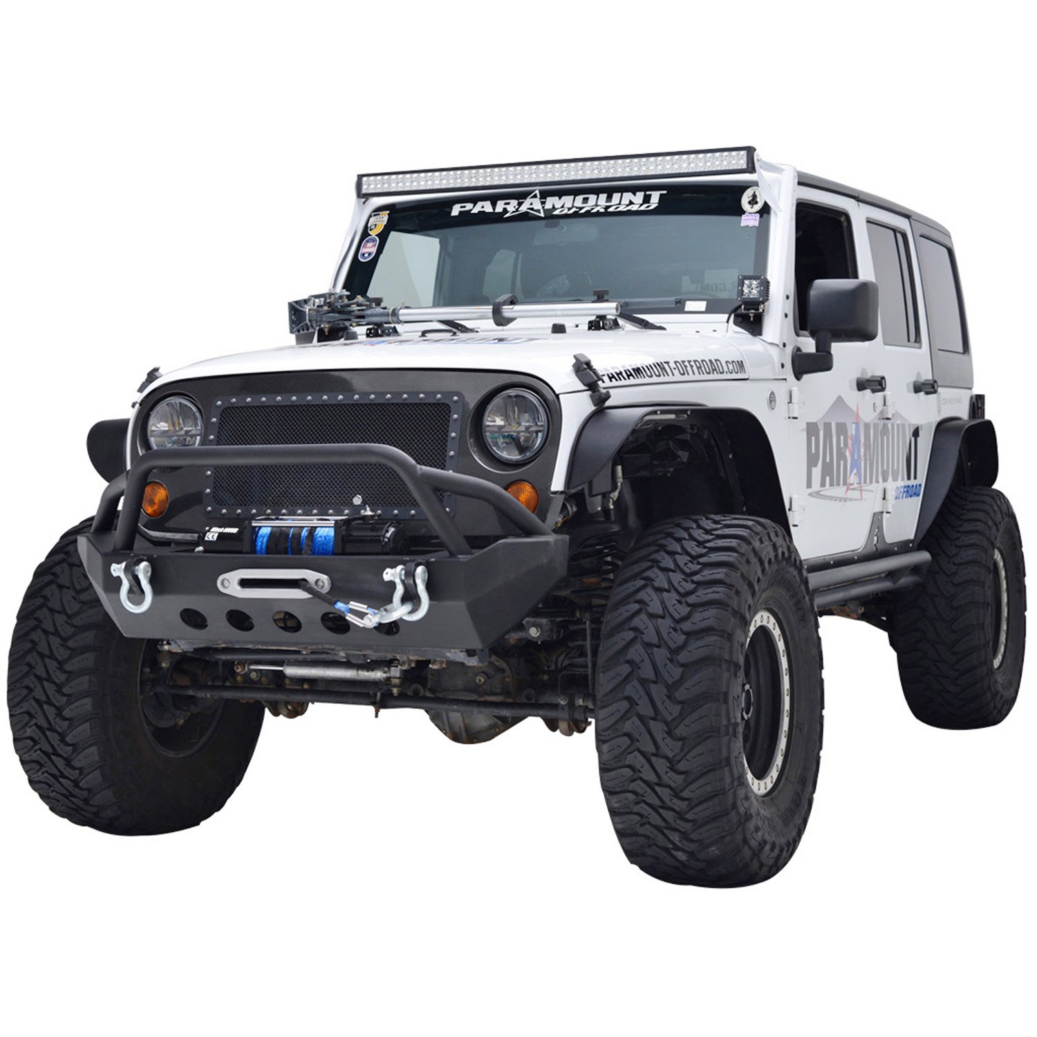 Jeep Wrangler JK Black Front Sport Bumper - Heavy Duty Off-Road Replacement for 2007-2018 Models | Perfect for Trail Riding & Rock Crawling