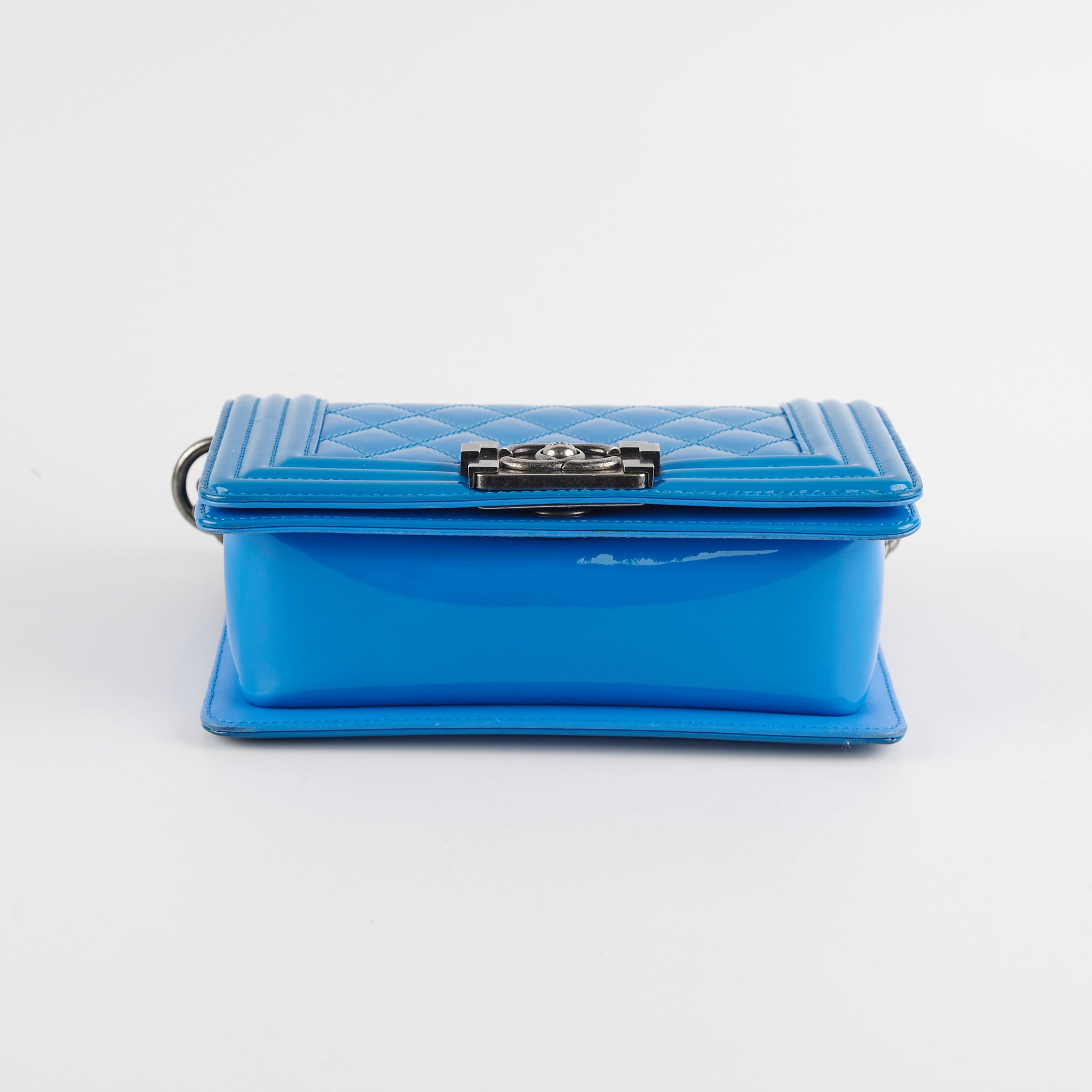 Chanel Small Boy Patent Blue Leather Crossbody Bag - Luxury Handbag for Women, Perfect for Parties, Dating & Everyday Use