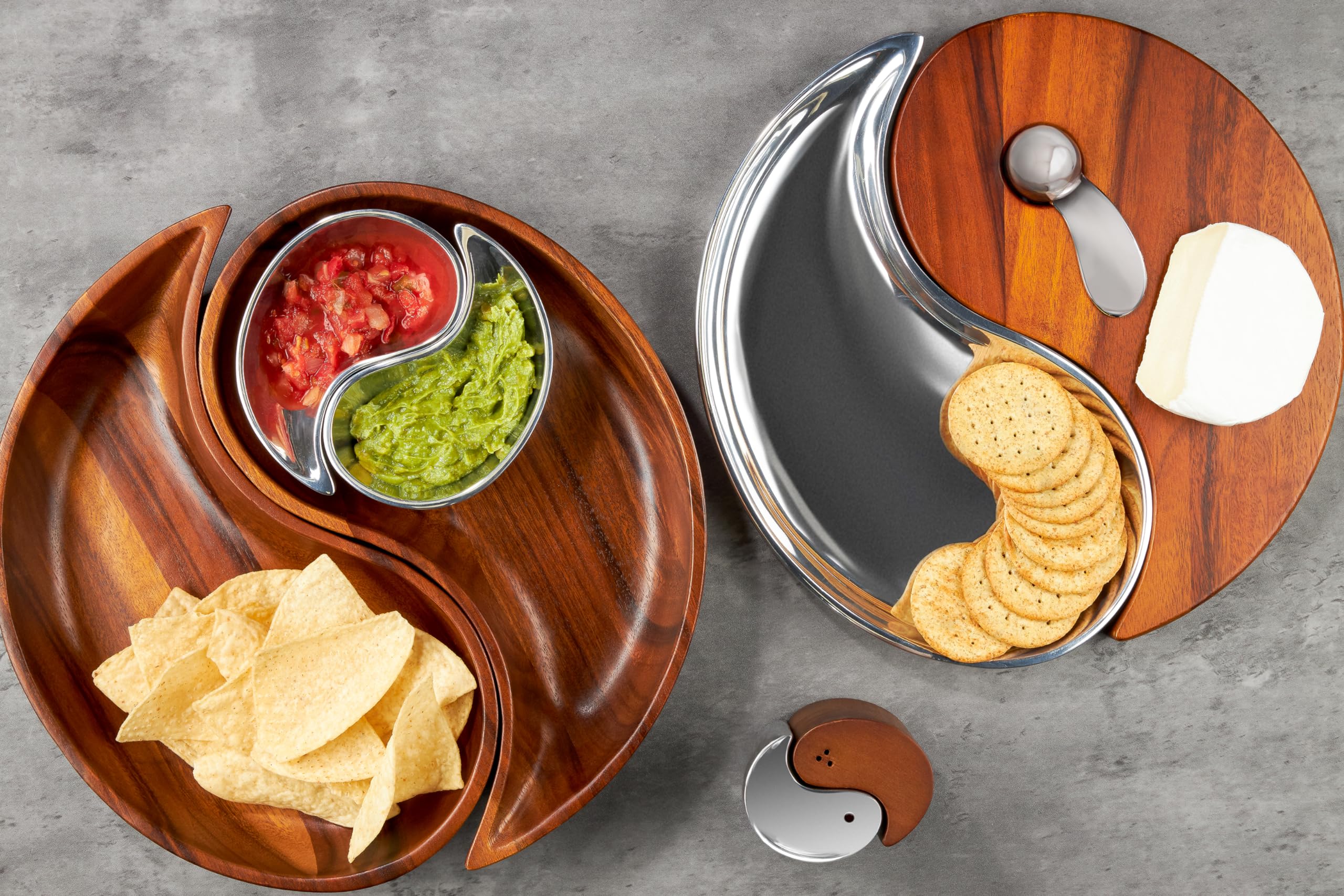 Nambe Yin Yang Cheese Board with Spreader Set - 13