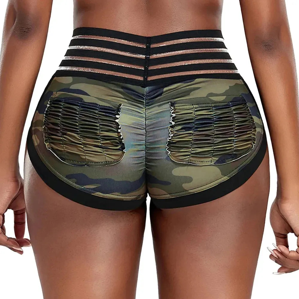 Women's High Waist Yoga Shorts - Summer Casual Fitness Shorts for Gym, Running & Beach - Elastic Skinny Activewear for Yoga, Workouts & Outdoor Activities