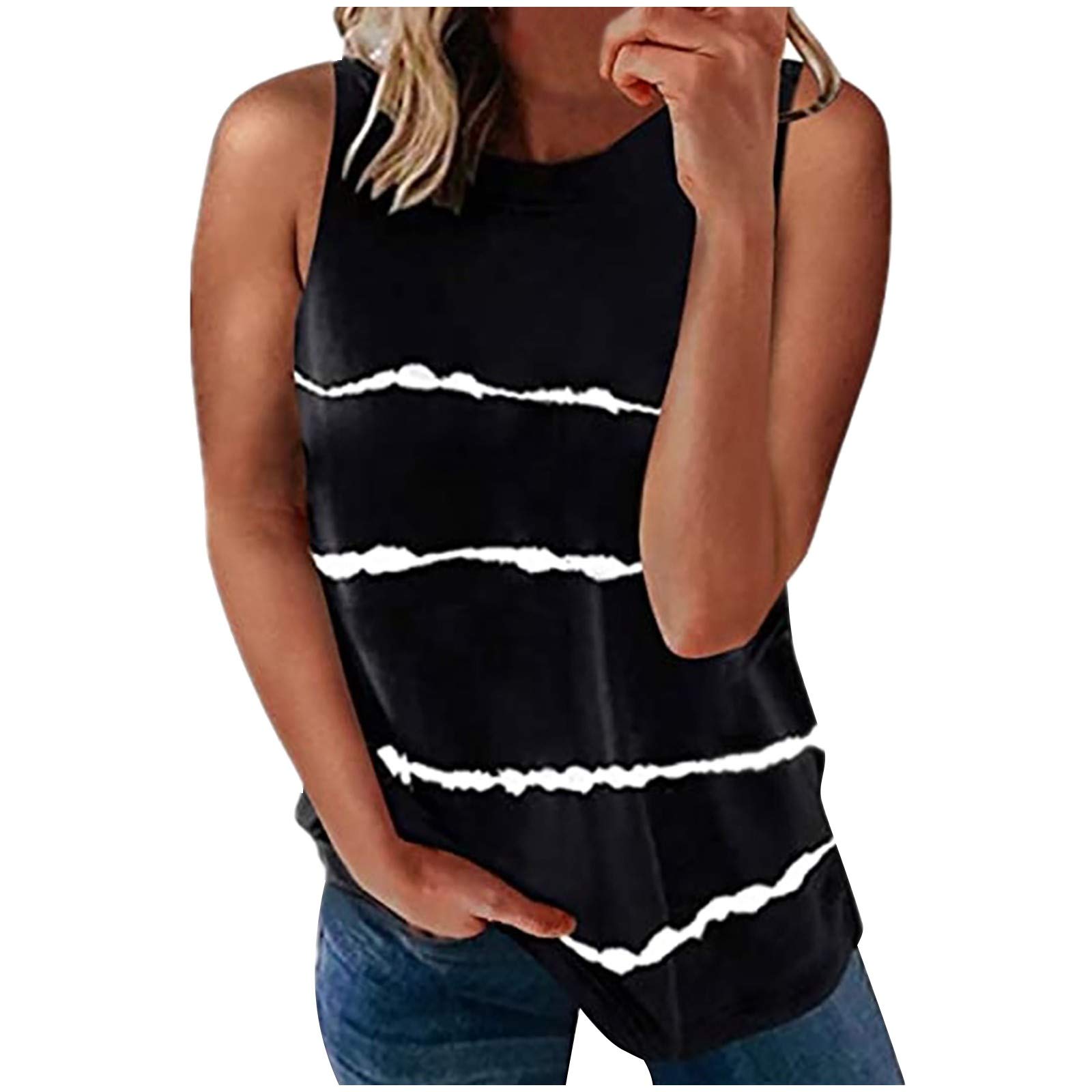 Women's Rainbow Striped Long Sleeve Crewneck Sweatshirt - Loose Fit Color Block Pullover Top with Side Split for Casual Outings and Cozy Evenings