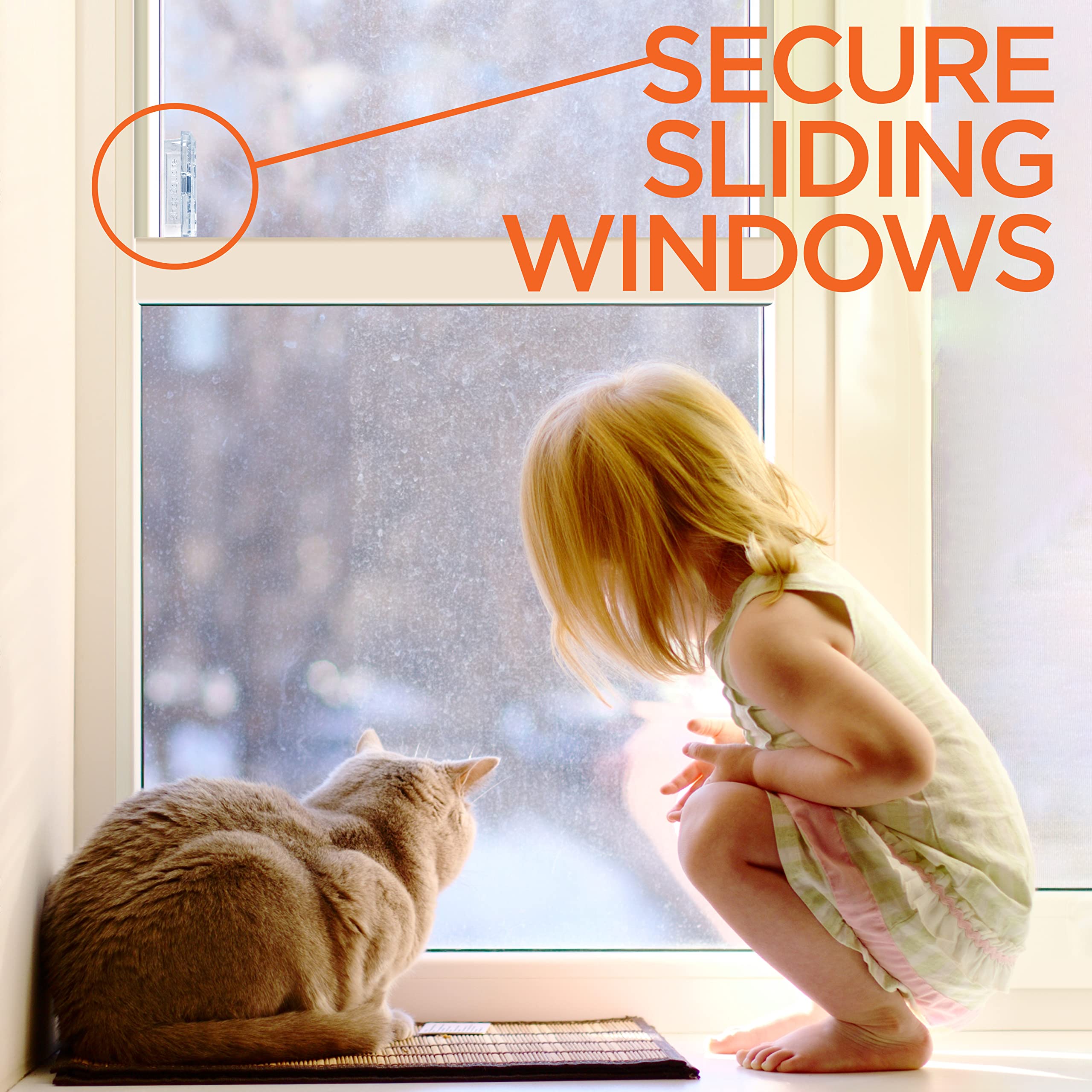 4 Pack Sliding Glass Door Locks for Home Security - Child Safety Window Stoppers with Extra Strong Adhesive | Patio Door & Window Security for Kids & Pets