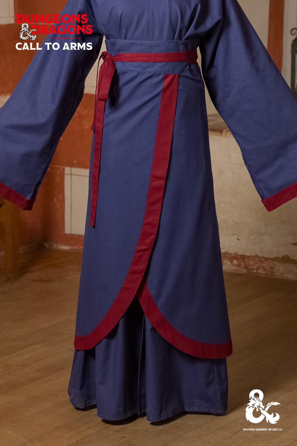 Dungeons & Dragons Wizard Battle Skirt - Dark Blue & Bordeaux Cosplay Costume for LARP, D&D Game Nights & Fantasy Conventions