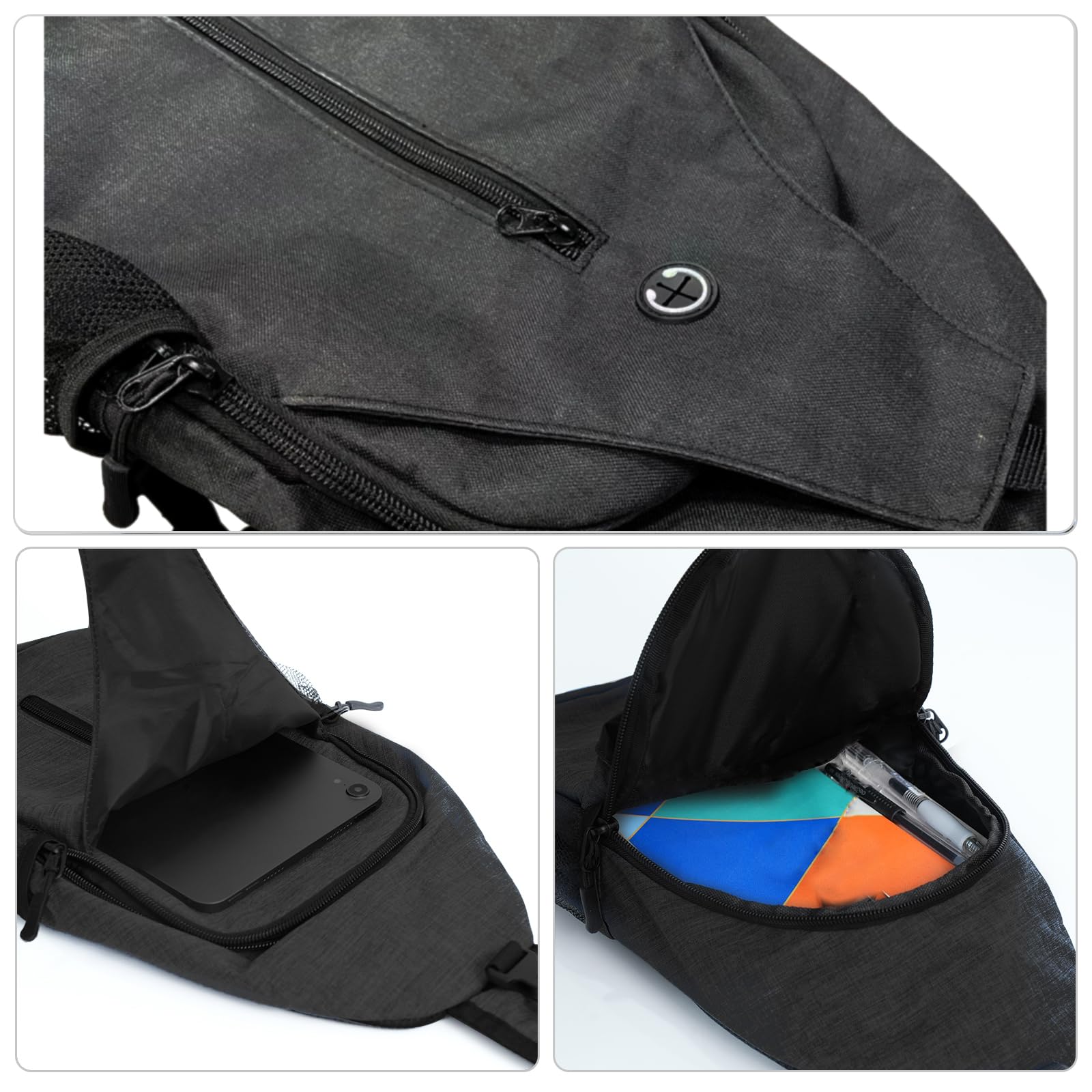 Monoki Sling Bag for Women & Men - Adjustable Crossbody Backpack with Water Bottle Pocket, Multi-Layer Design for Hiking, Travel & Daily Use - Perfect for Outdoor Adventures, Commuting & Casual Wear