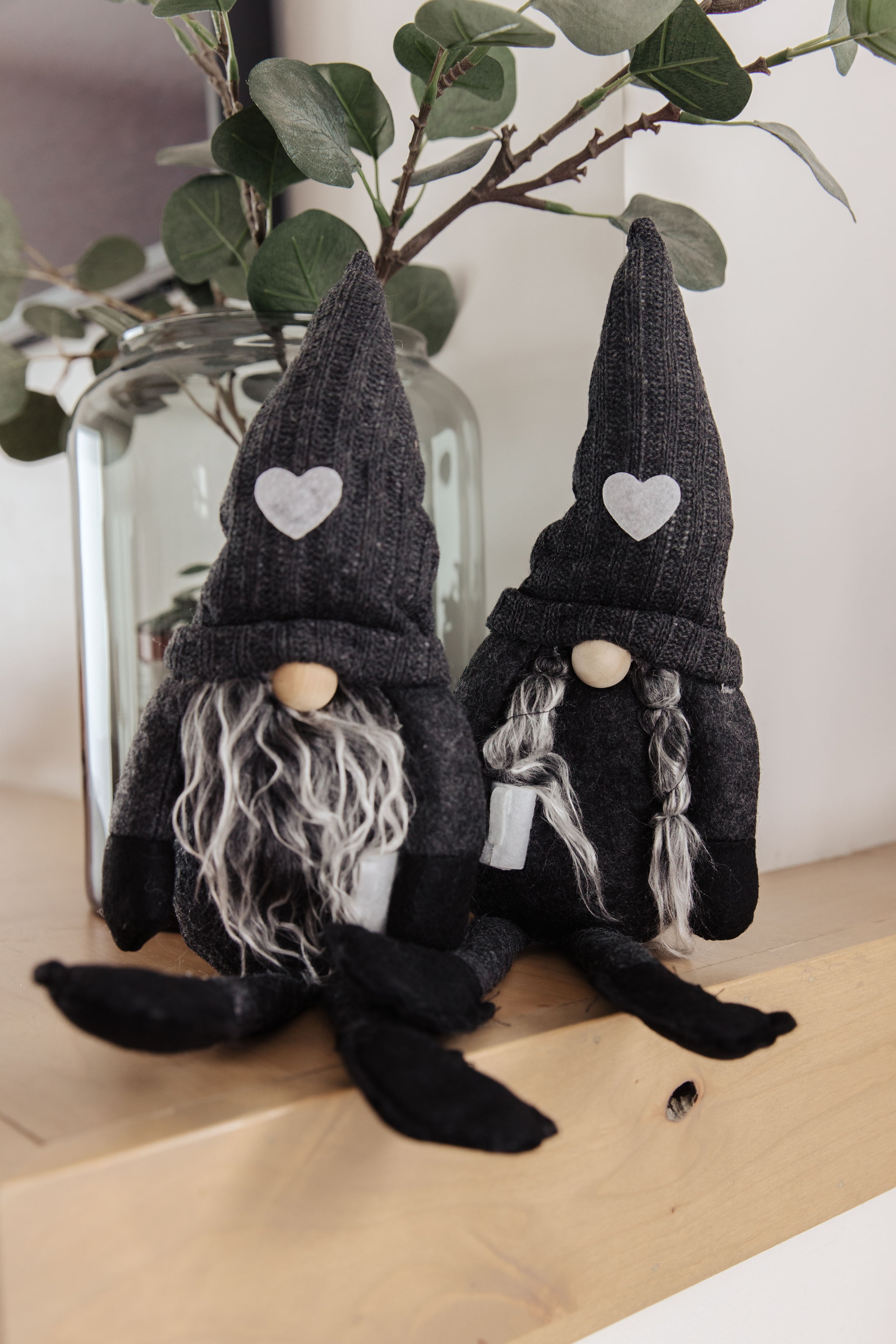 Adorable Coffee Lover Gnomes Set of 2 - Charcoal Gray Garden Decor for Coffee Shop, Home & Office | Perfect Gift for Coffee Enthusiasts