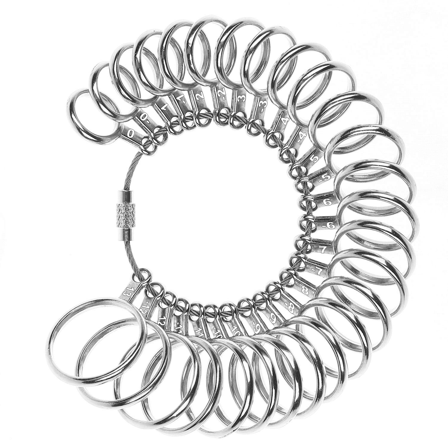 **Metal Ring Sizer Tool for Men & Women (US 1-13 with Half Sizes) – Accurate Finger Ring Measuring Gauge for Jewelry Shopping & Engagement Ring Sizing**
