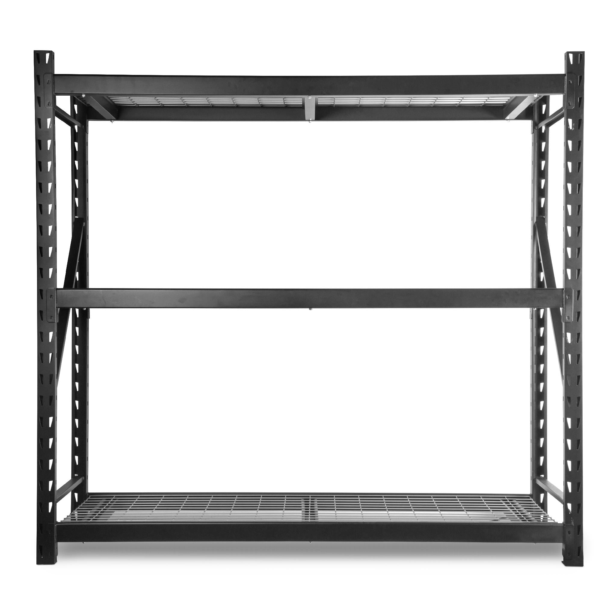 WEN RK7724 Heavy Duty 3-Tier Industrial Steel Storage Rack - Adjustable Shelves, 6000 lb Capacity - Perfect for Garage, Warehouse & Workshop Organization