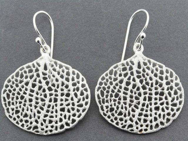 Bodhi Leaf Earrings Sterling Silver - Handmade Boho Jewelry for Women, Spiritual & Yoga Accessories