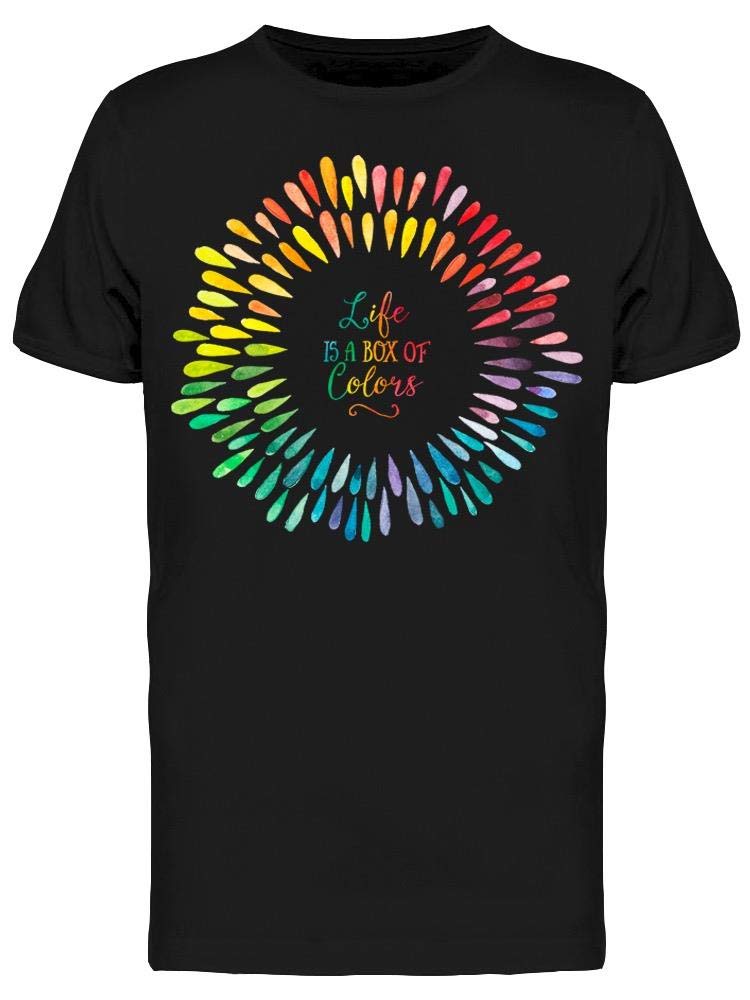 Life Is A Box of Colors Graphic T-Shirt for Men - Casual Streetwear Style for Everyday Wear & Outings