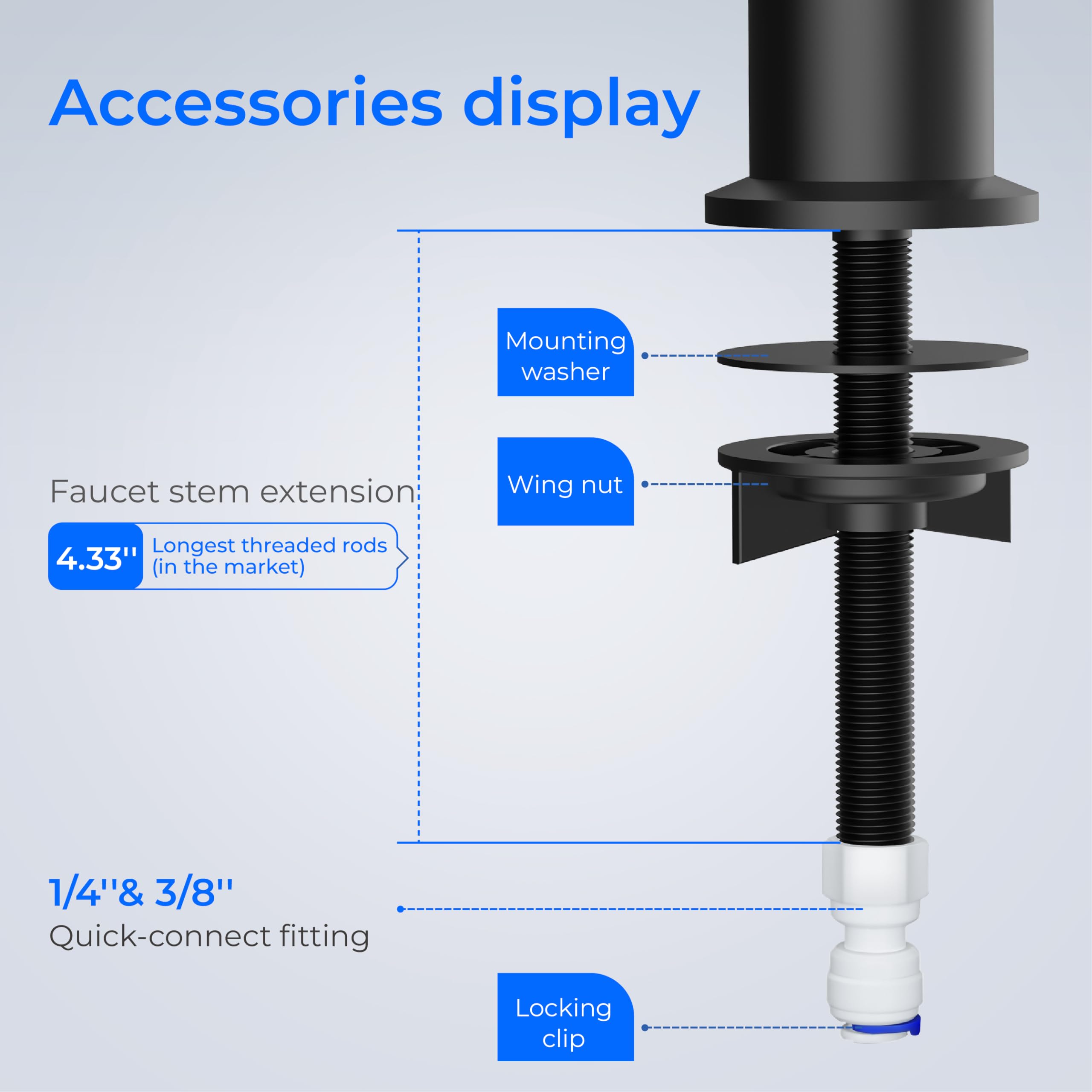 Premium Stainless Steel RO Water Faucet - Lead-Free Black Drinking Water Filter Faucet for Kitchen Sink | Reverse Osmosis System Compatible | Perfect for Clean Drinking & Cooking Water