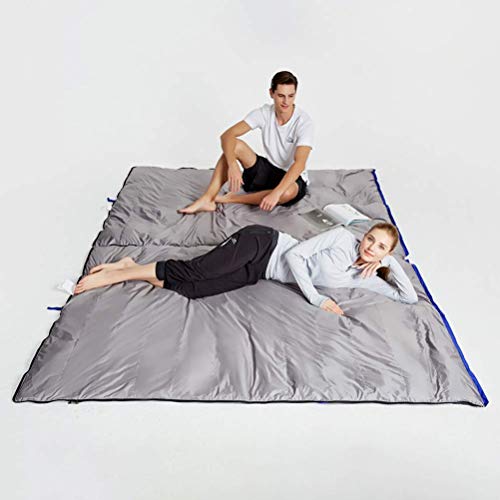 Extra Large Double Down Sleeping Bag - Converts into 2 Single Sleeping Bags - 3 Season Waterproof for Camping, Hiking & Outdoor Adventures - Perfect for Couples and Solo Campers