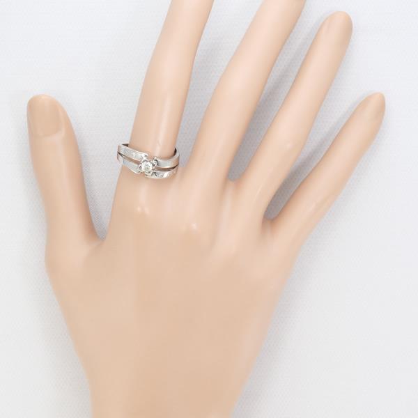 18K White Gold Diamond Ring for Women - Size 15 | Elegant Wedding, Engagement & Anniversary Jewelry Gift