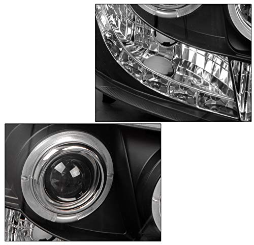 Halo LED Black Projector Headlights with Fog Lights for 2007-2012 Chevy Avalanche Suburban Tahoe - Upgrade Your Night Driving & Off-Road Adventure