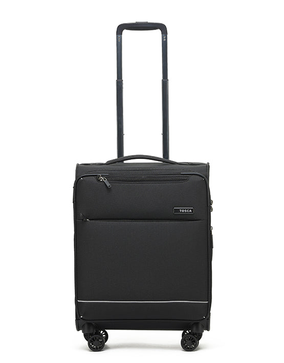 Tosca SO LITE AIR5055 55cm Lightweight Cabin Spinner Luggage - Black | Perfect for Carry-On Travel & Business Trips