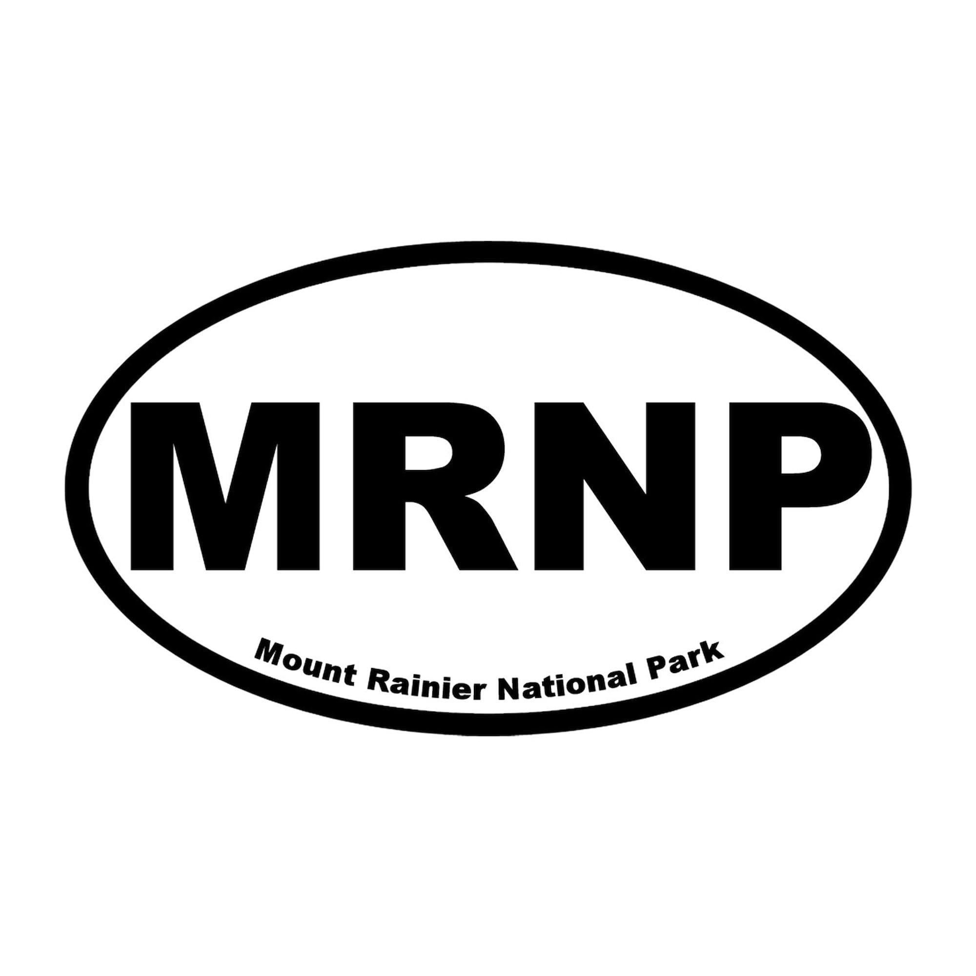 Mount Rainier National Park Oval Car Bumper Sticker - Waterproof Vinyl Decal for Cars, Laptops, Windows | Perfect for Outdoor Enthusiasts & Nature Lovers