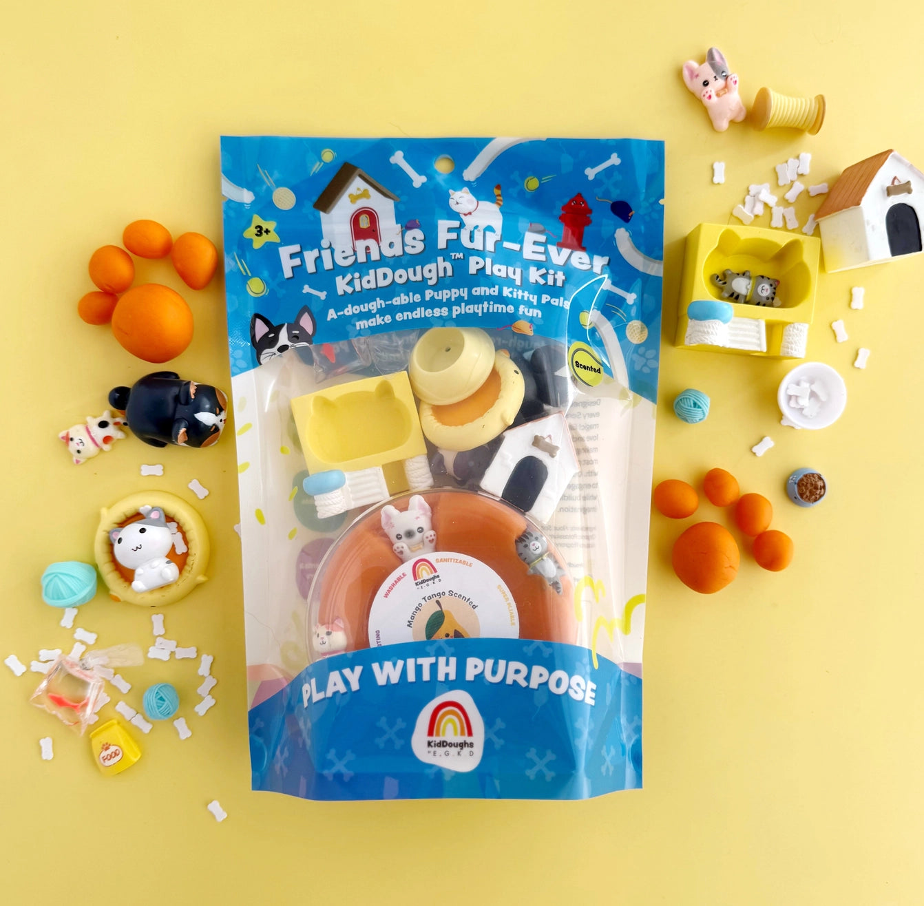 Friends Fur Ever Kiddough Play Kit - Creative Dough Playset for Kids, Fun Educational STEM Toy for Toddlers (Perfect for Birthday Gifts & Classroom Activities)
