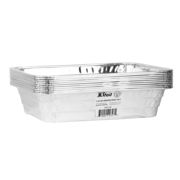 2.25 Pound Aluminum Pans with Foil Lids - 10 Sets of Disposable Baking Trays for Cooking, Roasting & Meal Prep - Perfect for Parties, BBQs & Food Storage
