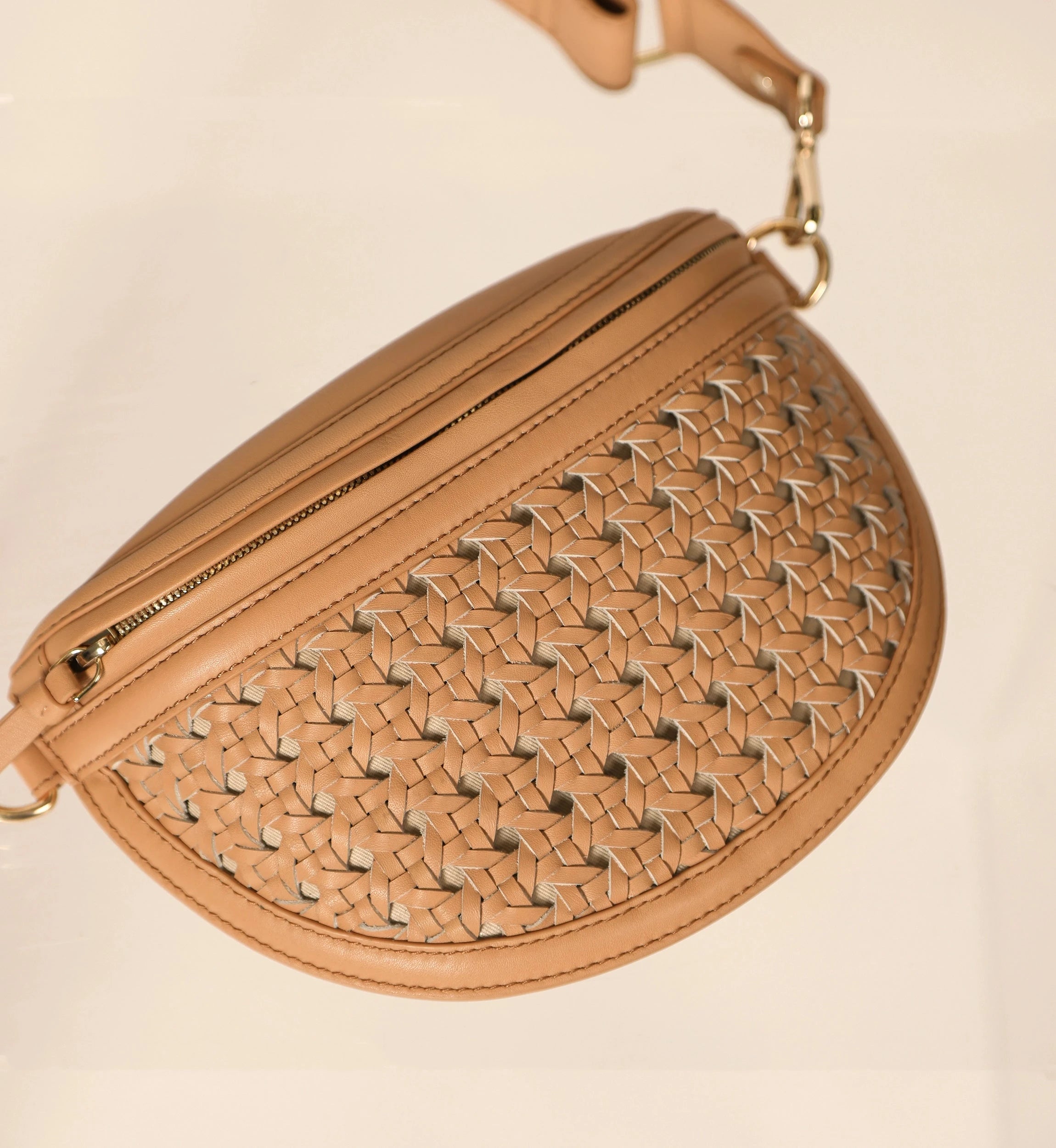Doris Weave Crossbody Bag in Tan - Stylish & Lightweight Handbag for Women | Perfect for Casual Outings, Shopping & Travel
