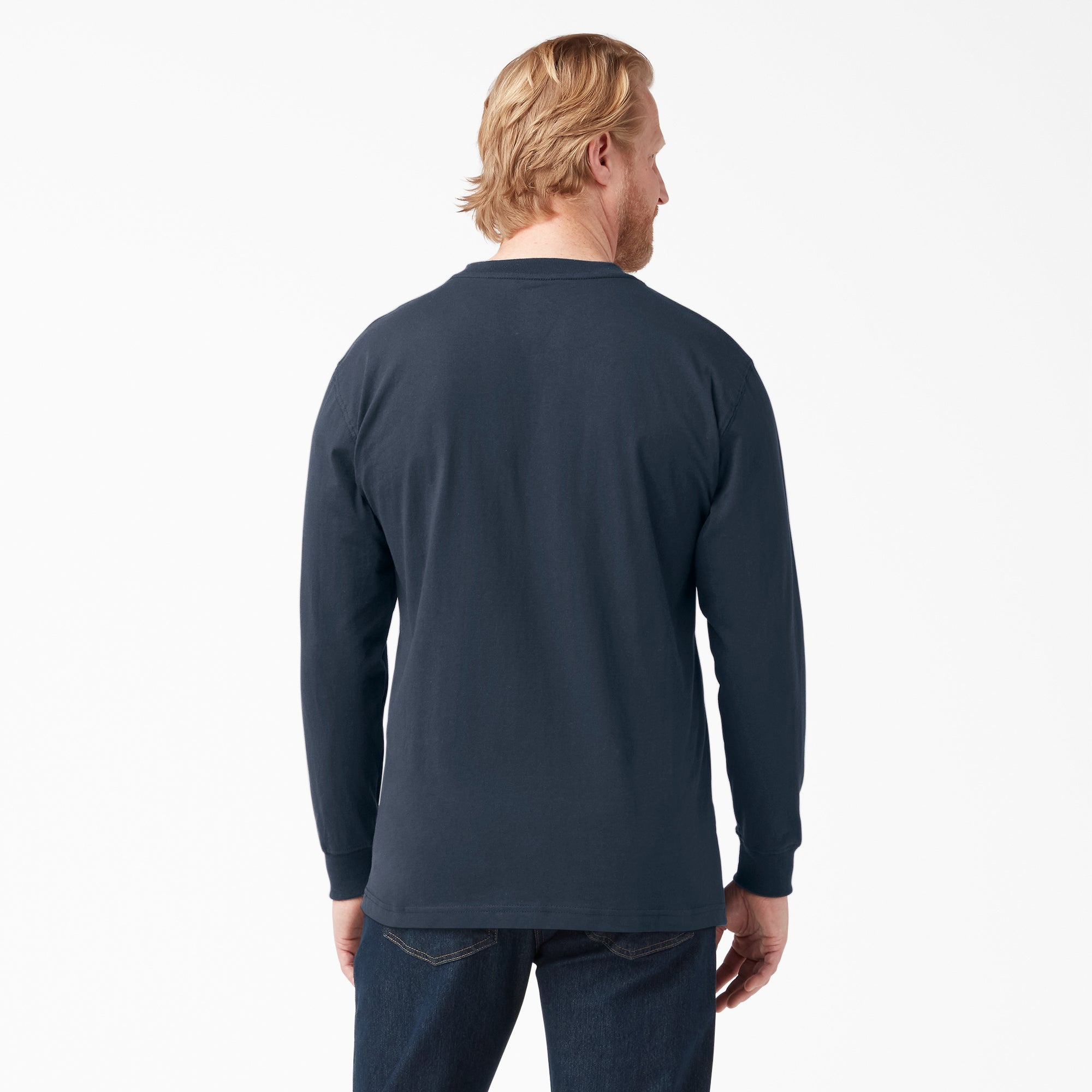 Dickies Men's Heavyweight Long Sleeve Crew Neck T-Shirt - Durable Workwear for Construction, Landscaping & Outdoor Activities