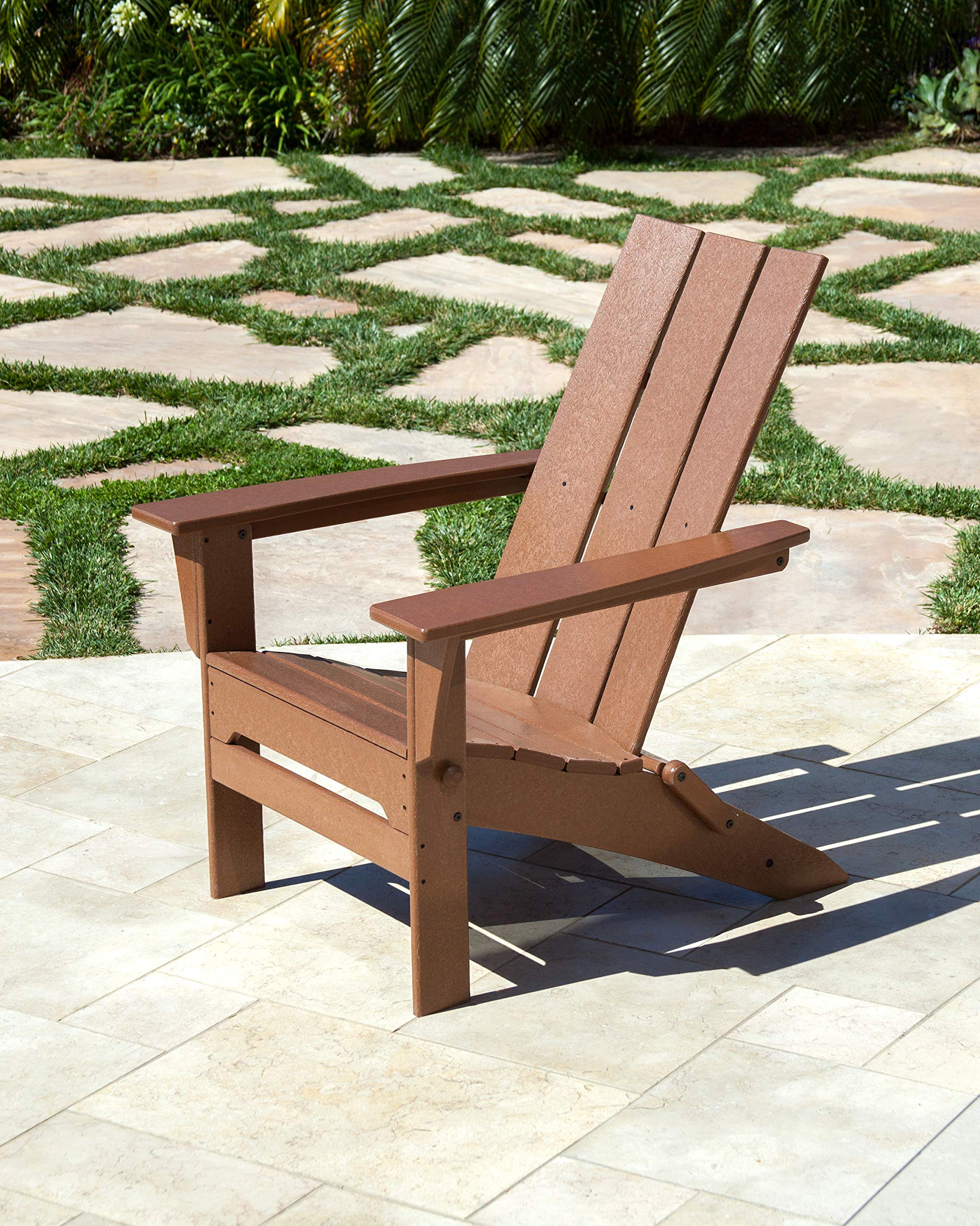 POLYWOOD Modern Folding Adirondack Chair - Durable Outdoor Furniture for Patio, Garden, Poolside & Backyard Relaxation