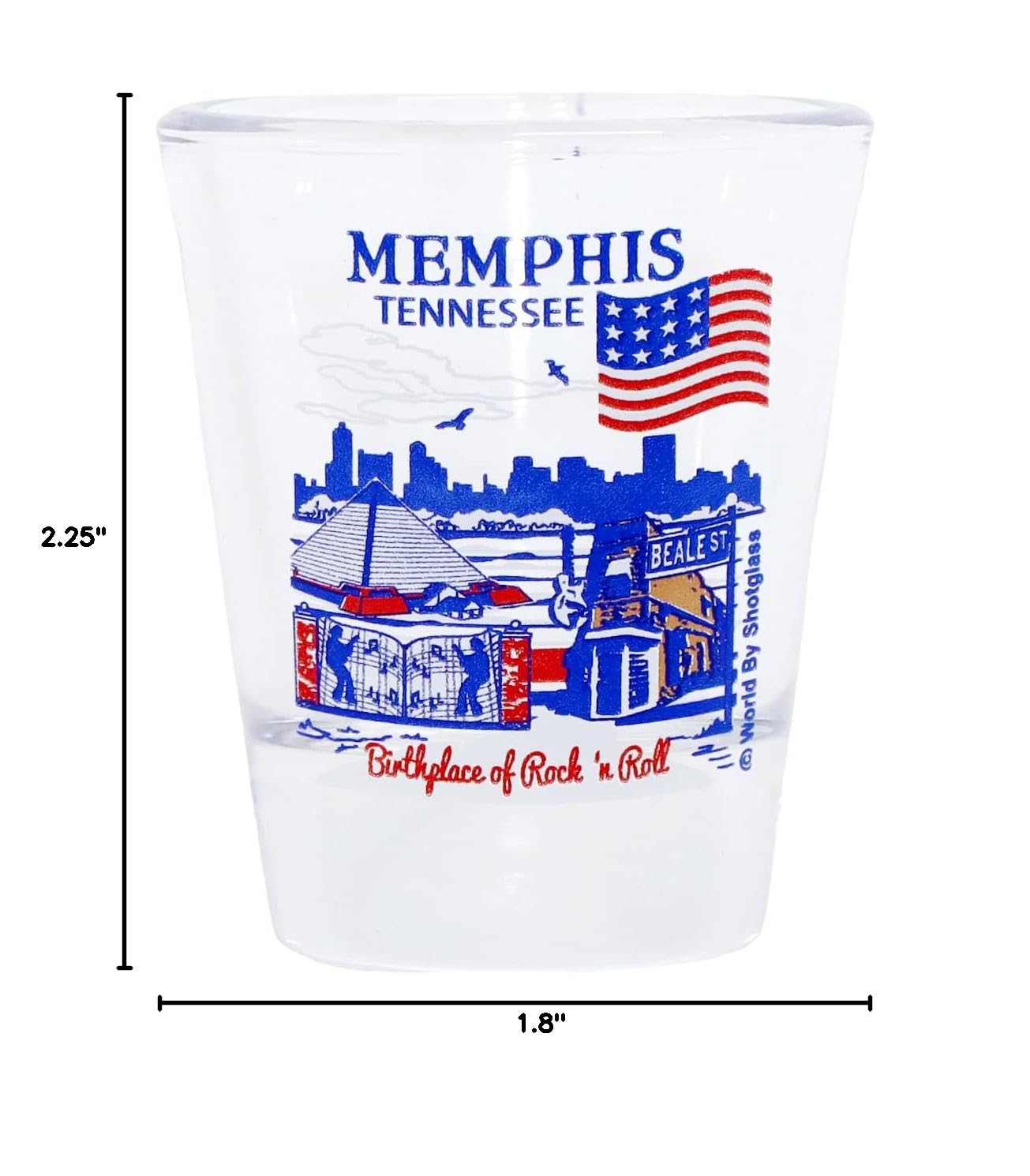 Memphis Tennessee Shot Glass - Great American Cities Collection - Durable Barware for Bourbon, Whiskey & Cocktails - Perfect Gift for Collectors & Travel Enthusiasts
